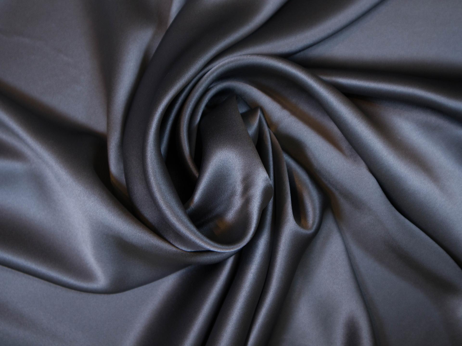 grey solid silk charmuese
