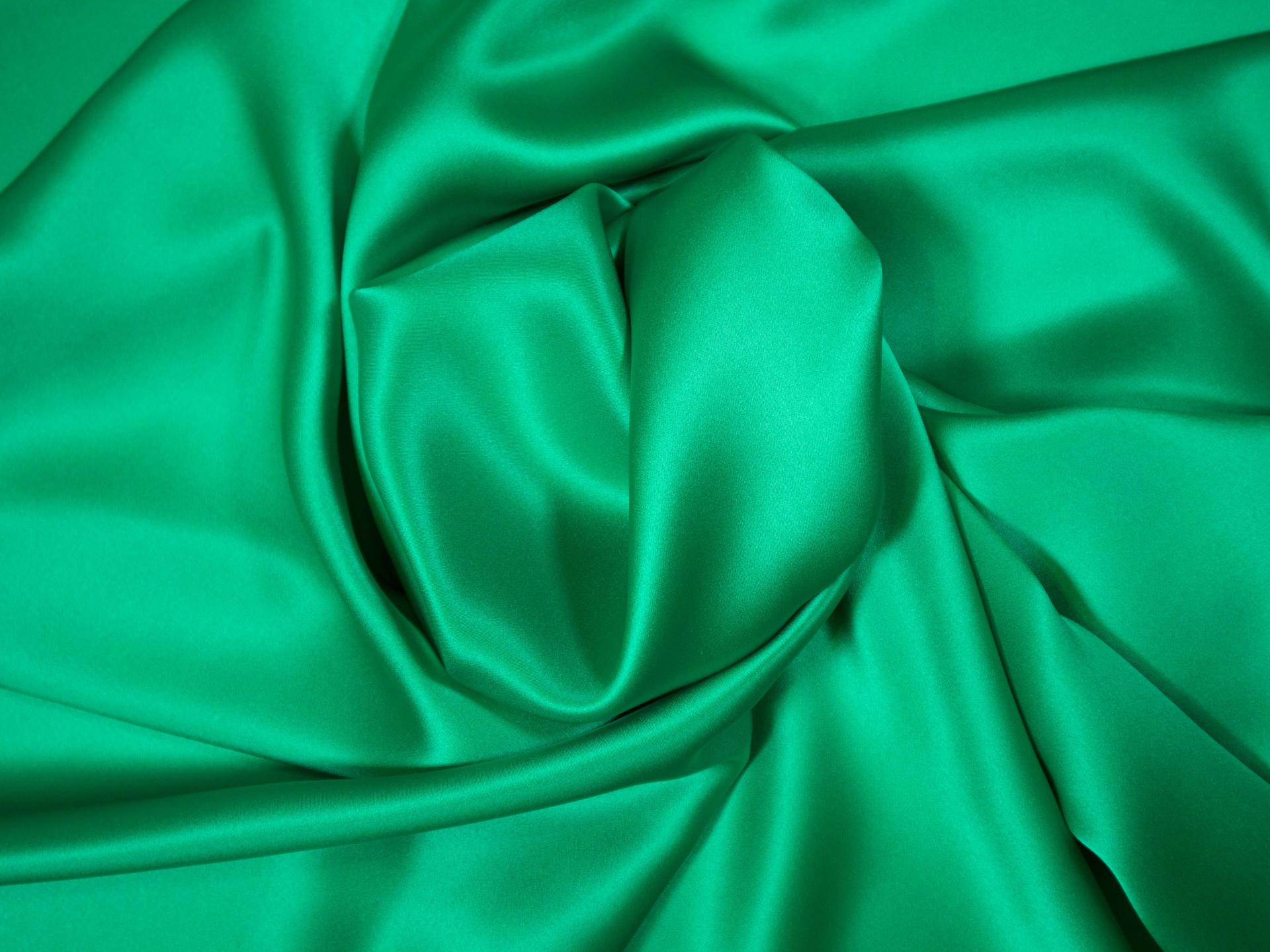 green solid silk charmuese