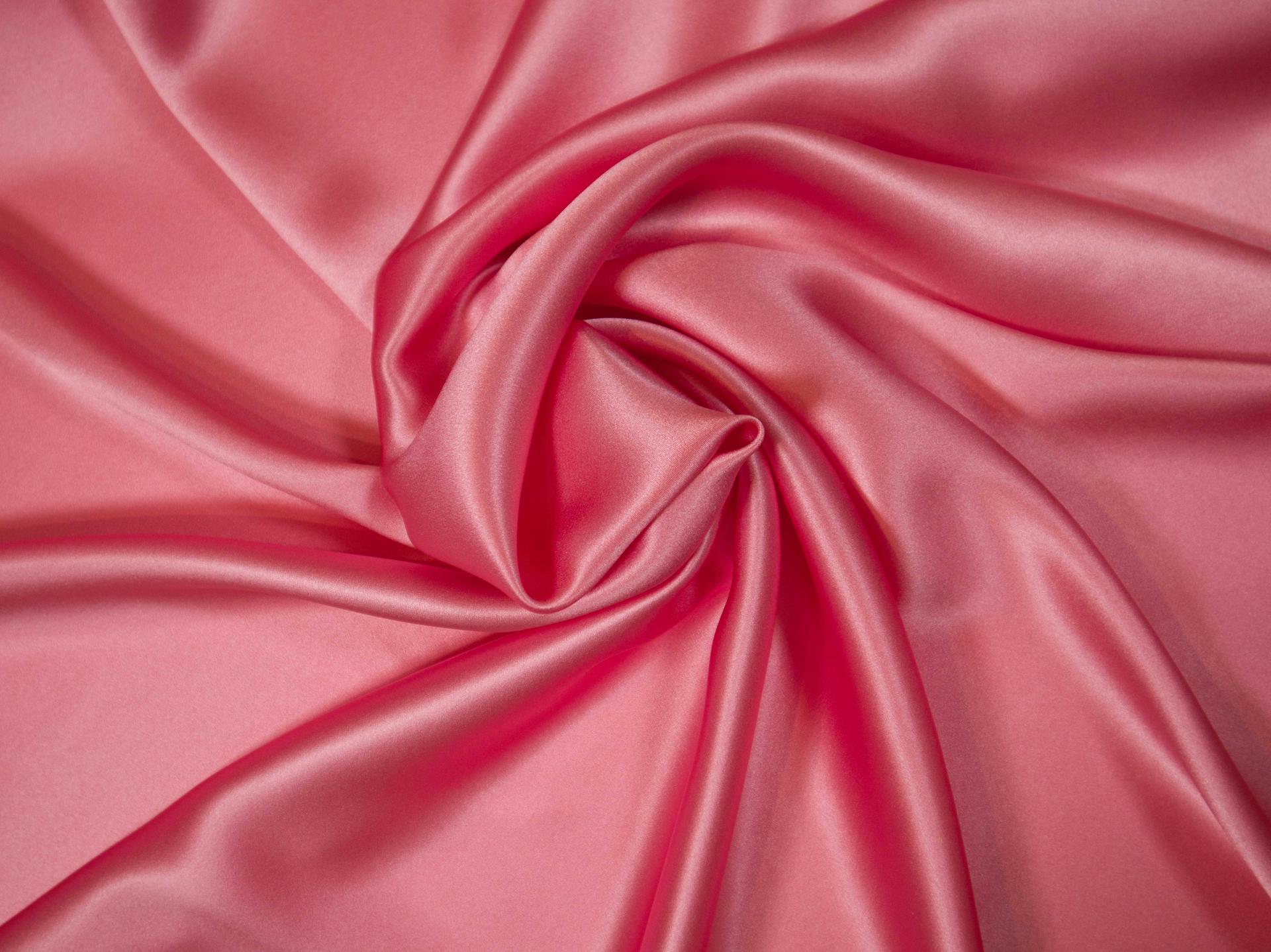 Solid silk charmuese in Azalea- draped