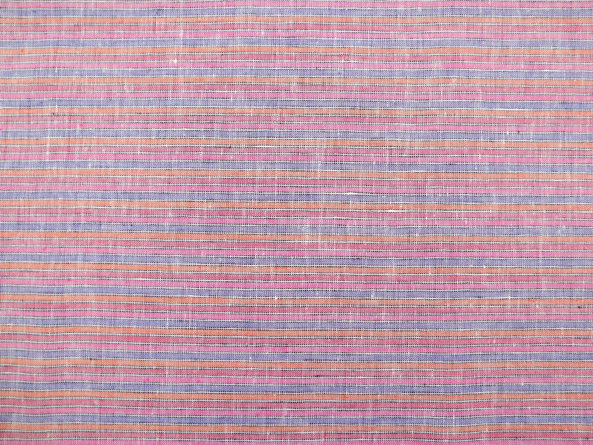 Multi Colored Striped Linen in Red & Purple