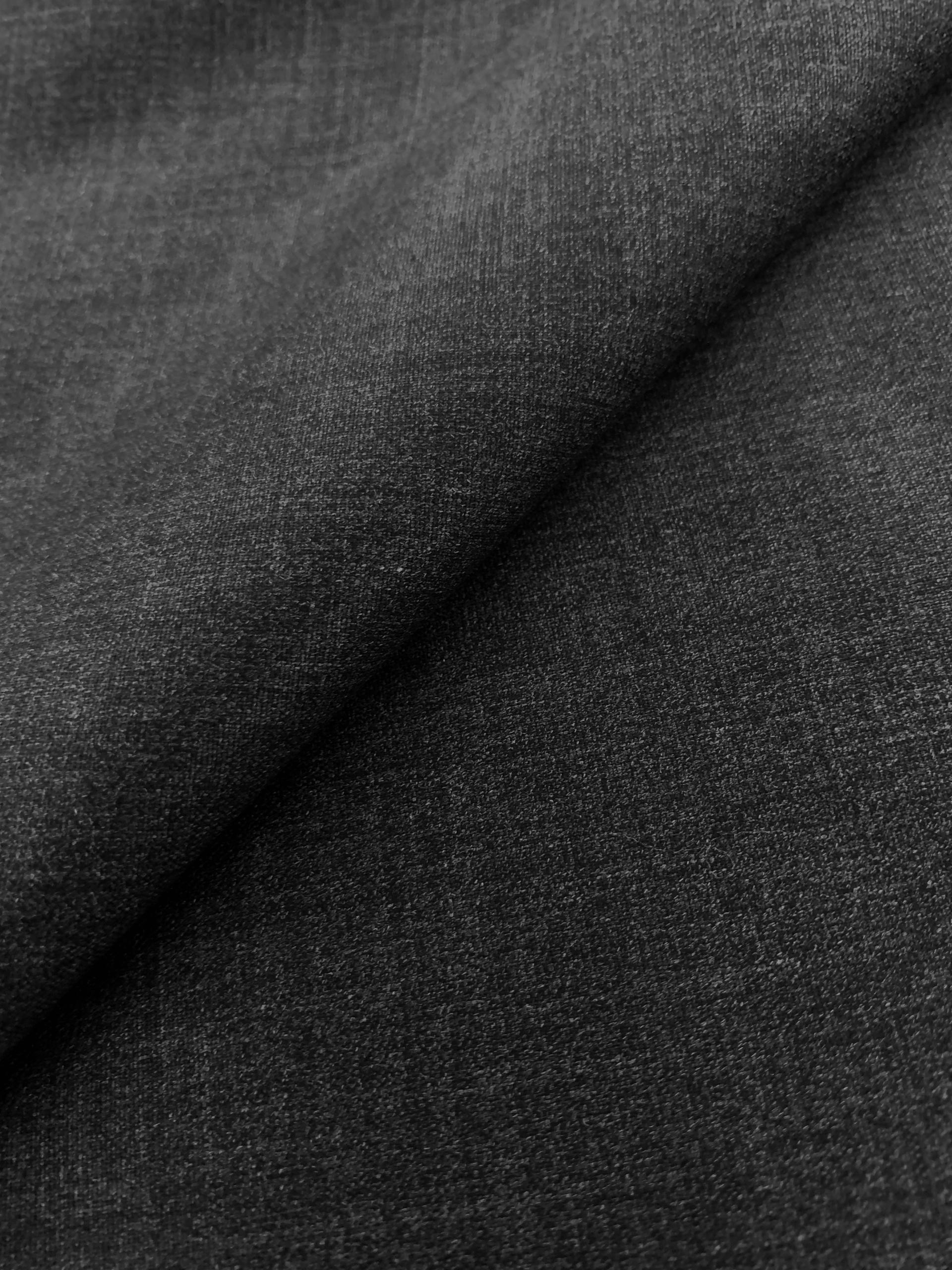 Italian Lacquered Virgin Wool Heather Charcoal Grey