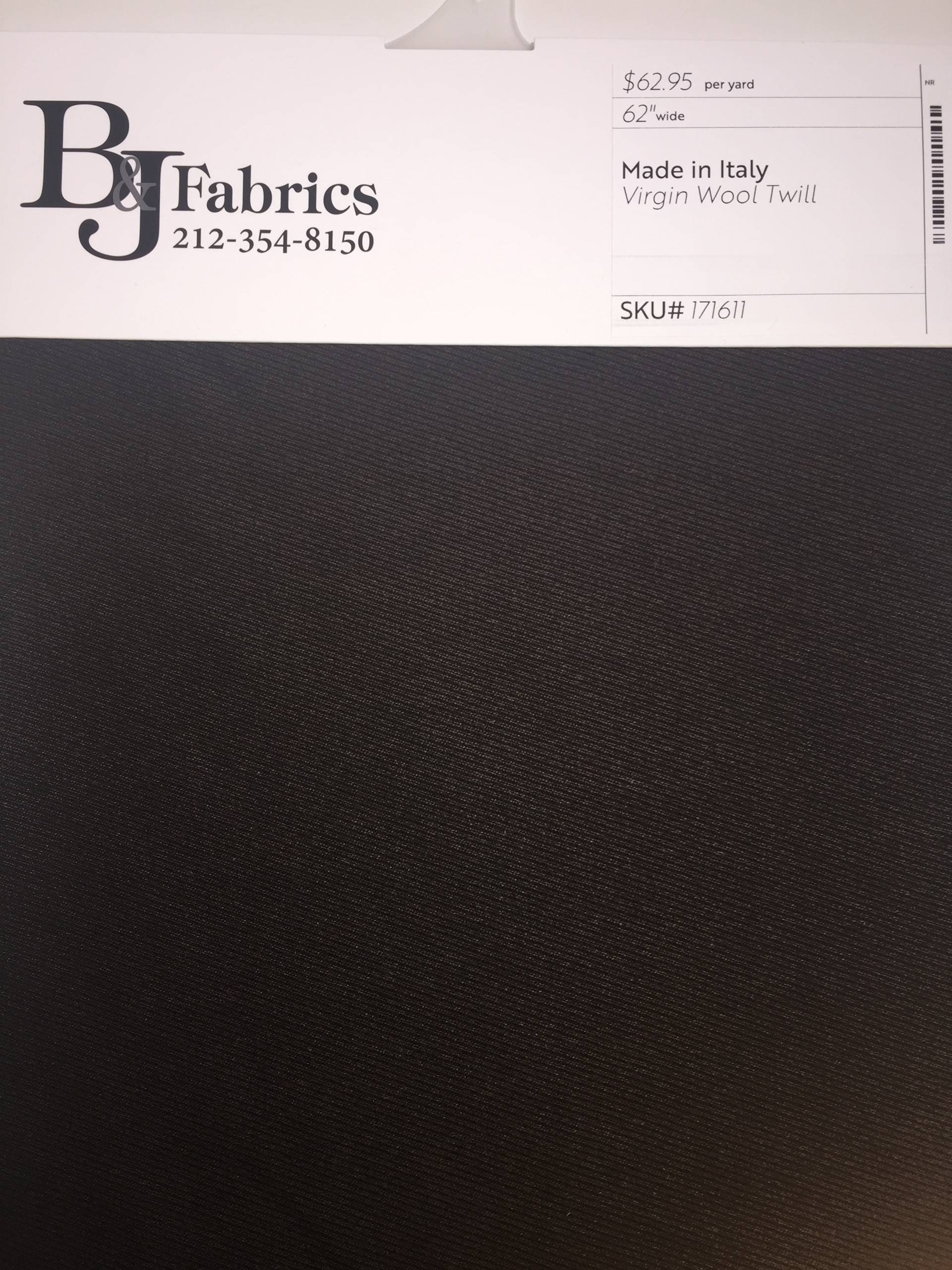 Virgin Wool Twill in Dark Brown