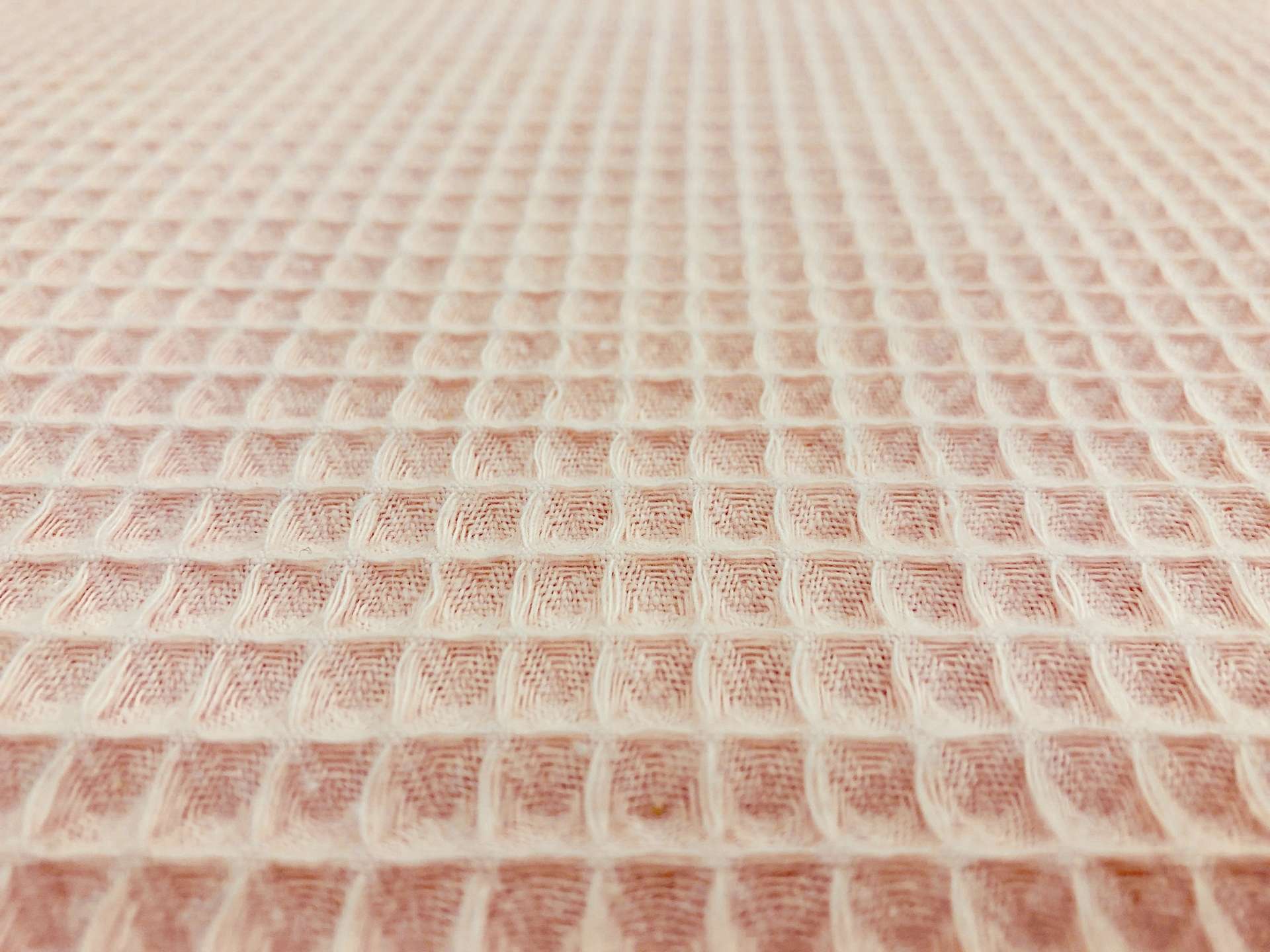 French Cotton Waffle Piqué in Peach Pink