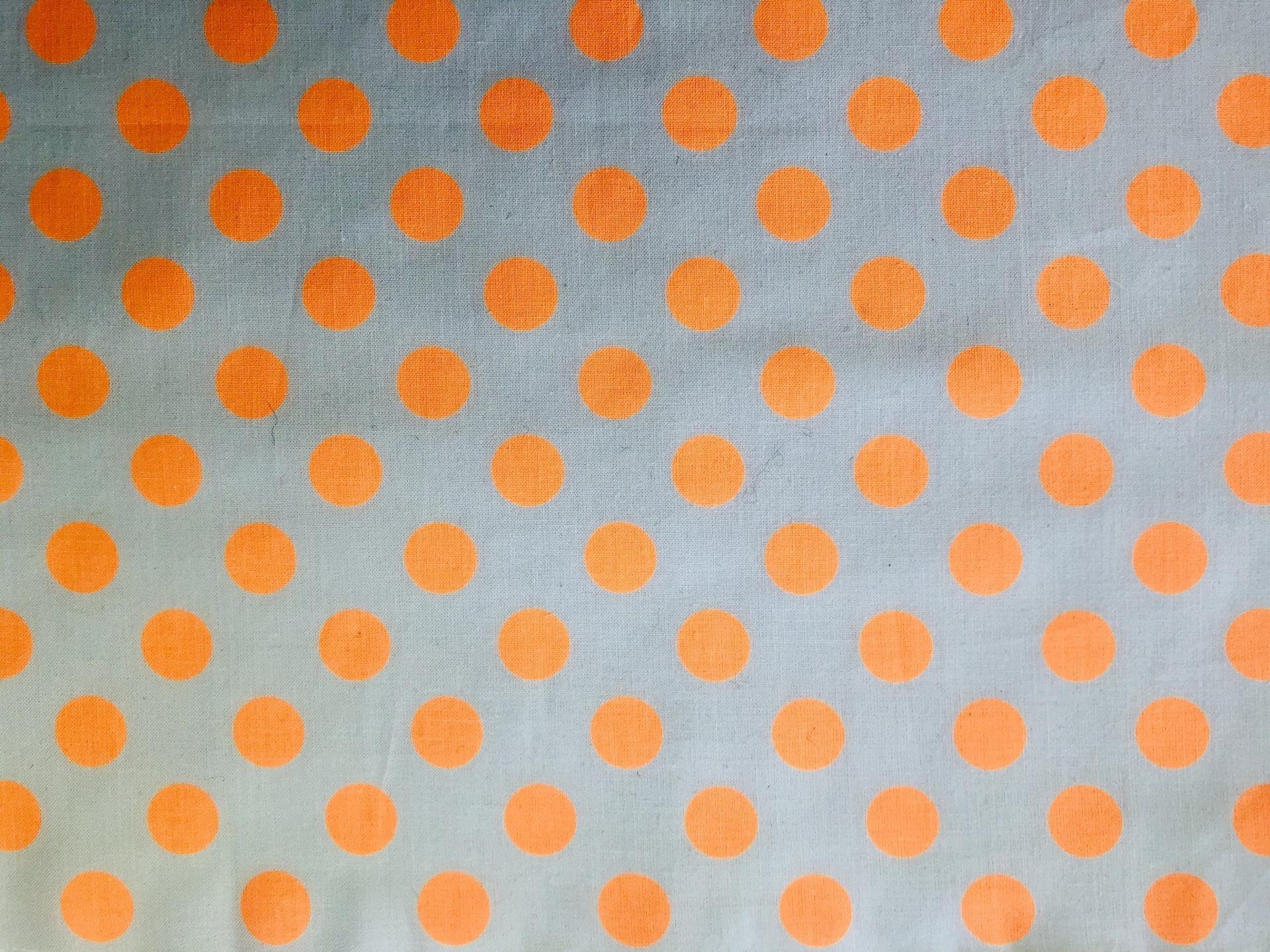 Cotton Broadcloth Print Neon Orange Dot