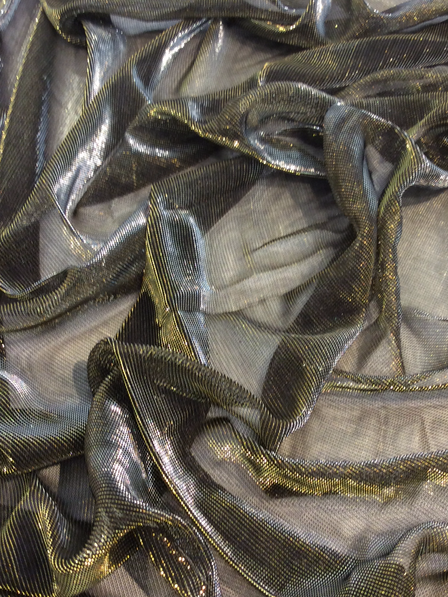 Sheer Iridescent Metallic Knit in Gold and Silver