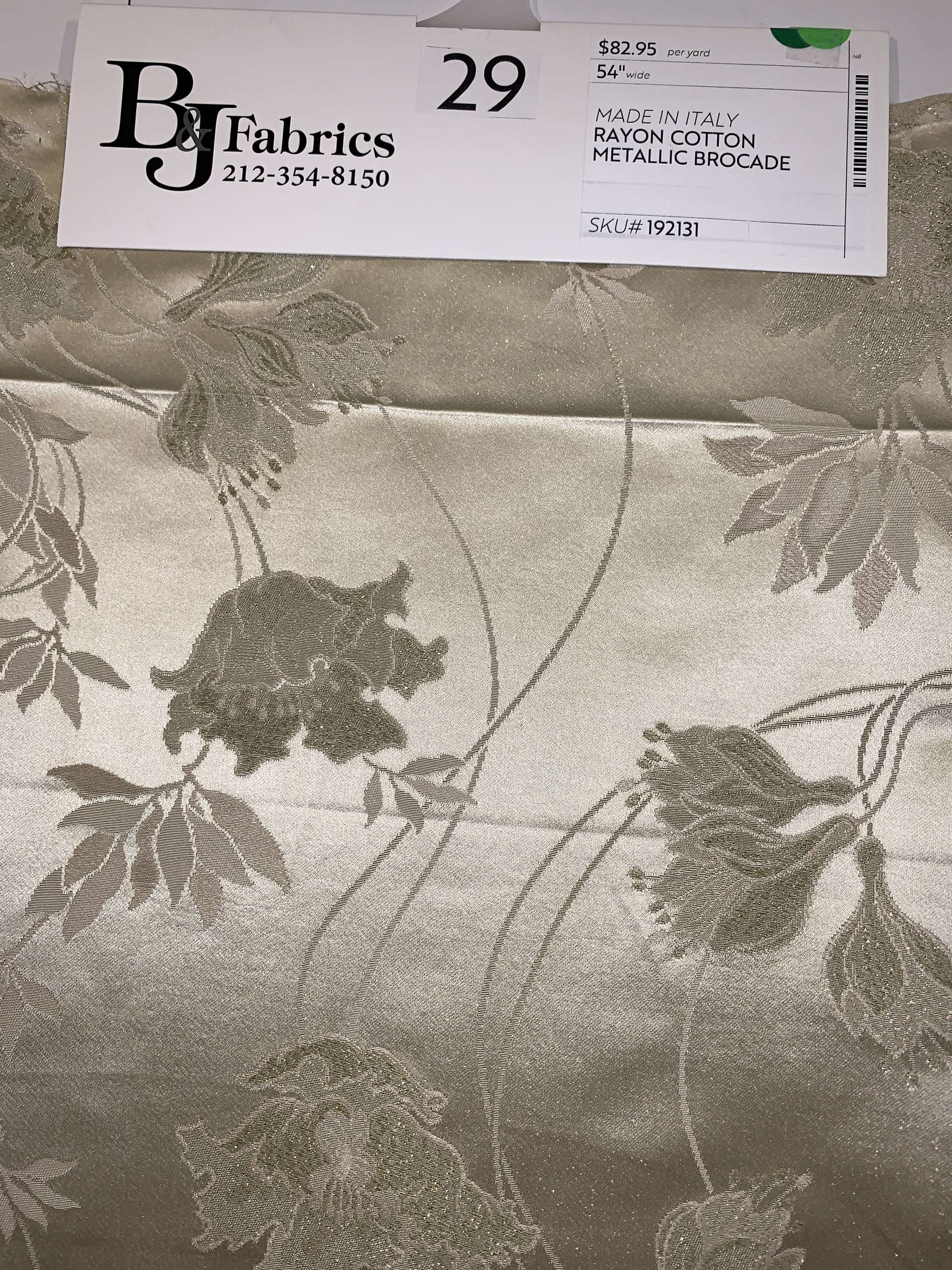 MADE IN ITALY RAYON COTTON METALLIC BROCADE