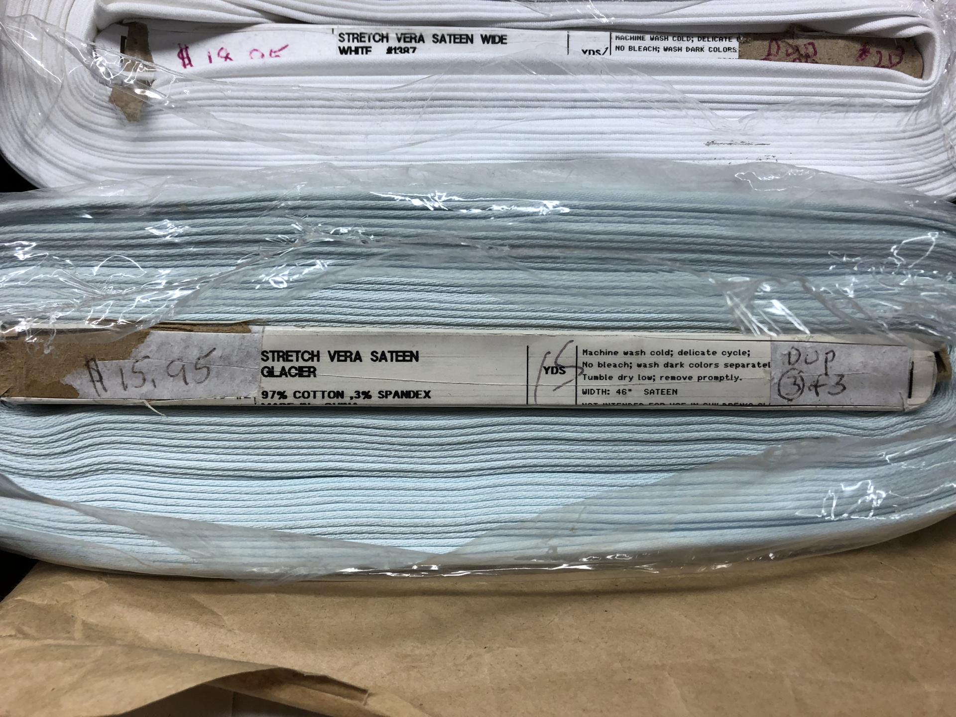 Stretch Vera Sateen Glacier 97% Cotton, 3% Spandex