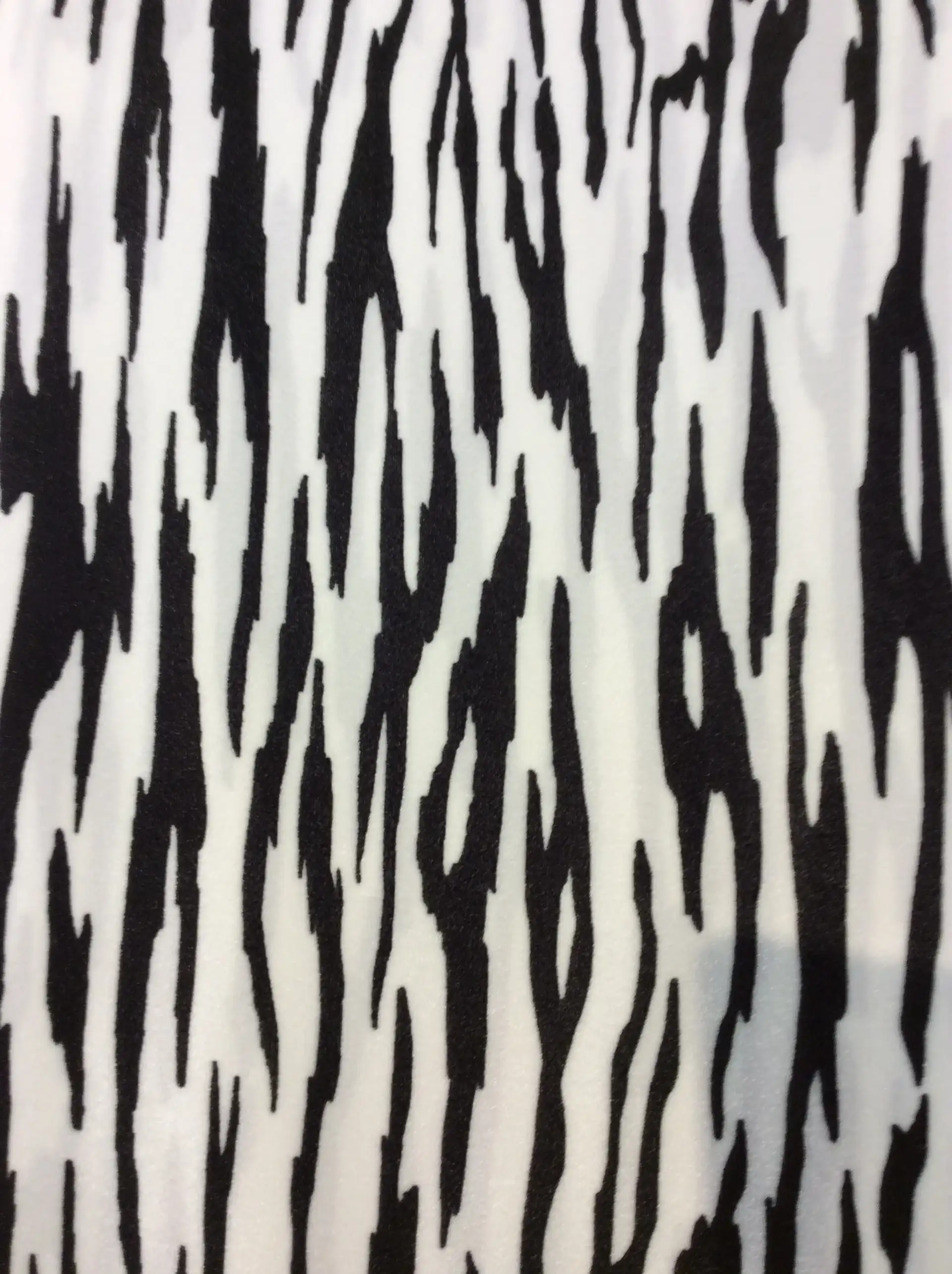 Rayon Zebra Print Velvet in Black/White