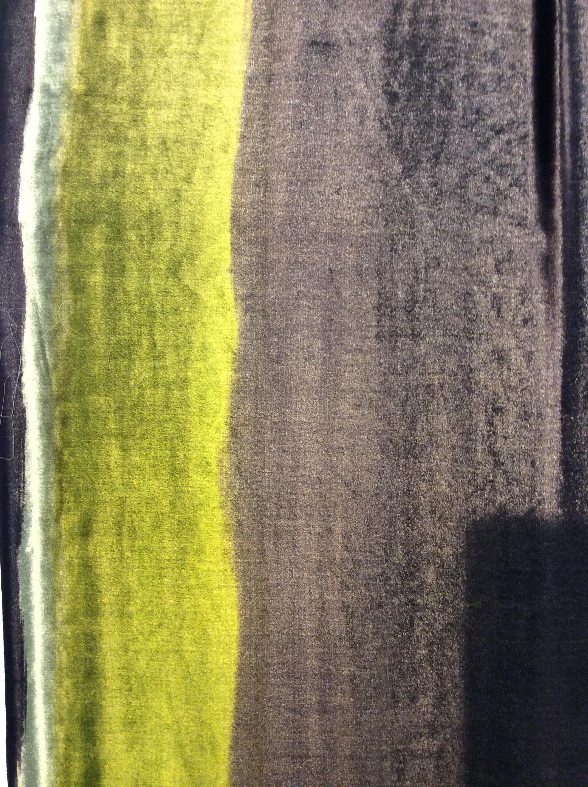 Silk and Rayon Printed Panne' Panel