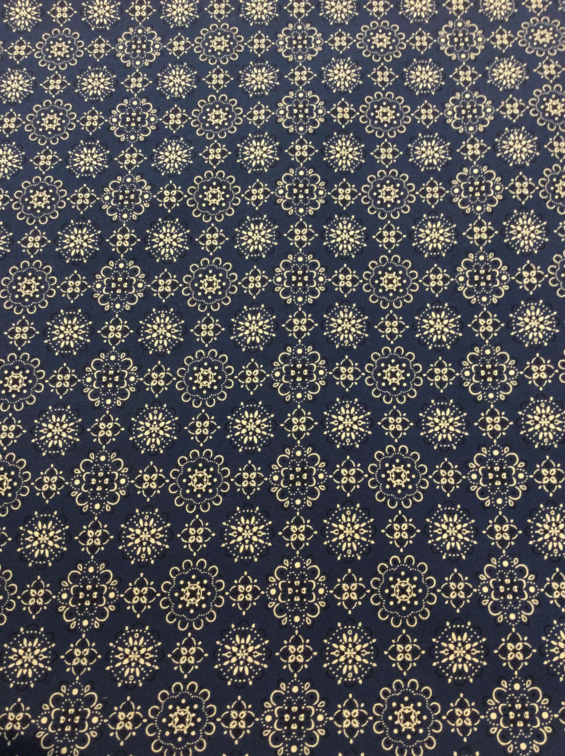 Japanese Cotton Broadcloth Blue Bandana Print
