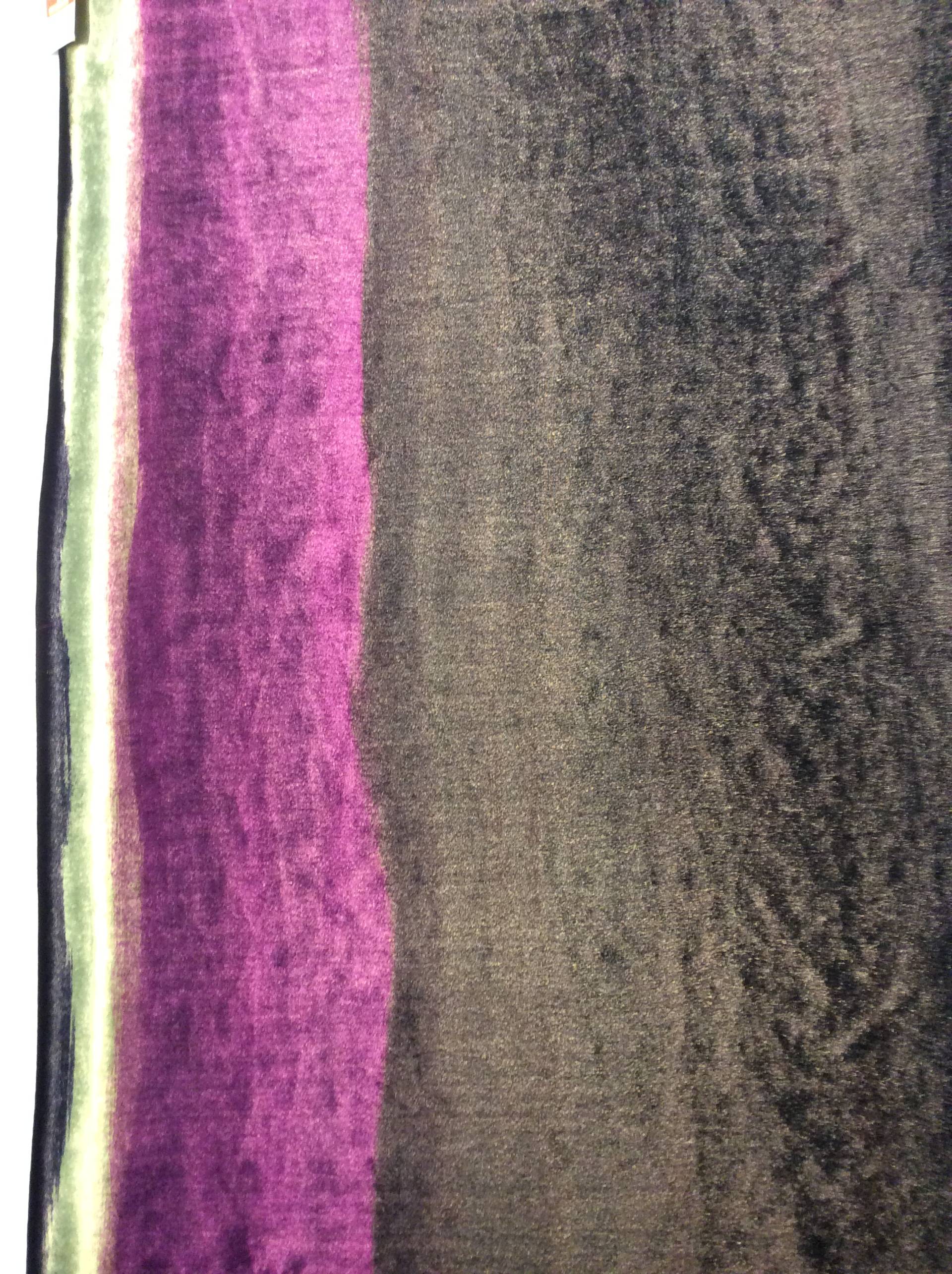 Silk and Rayon Printed Panne' Panel