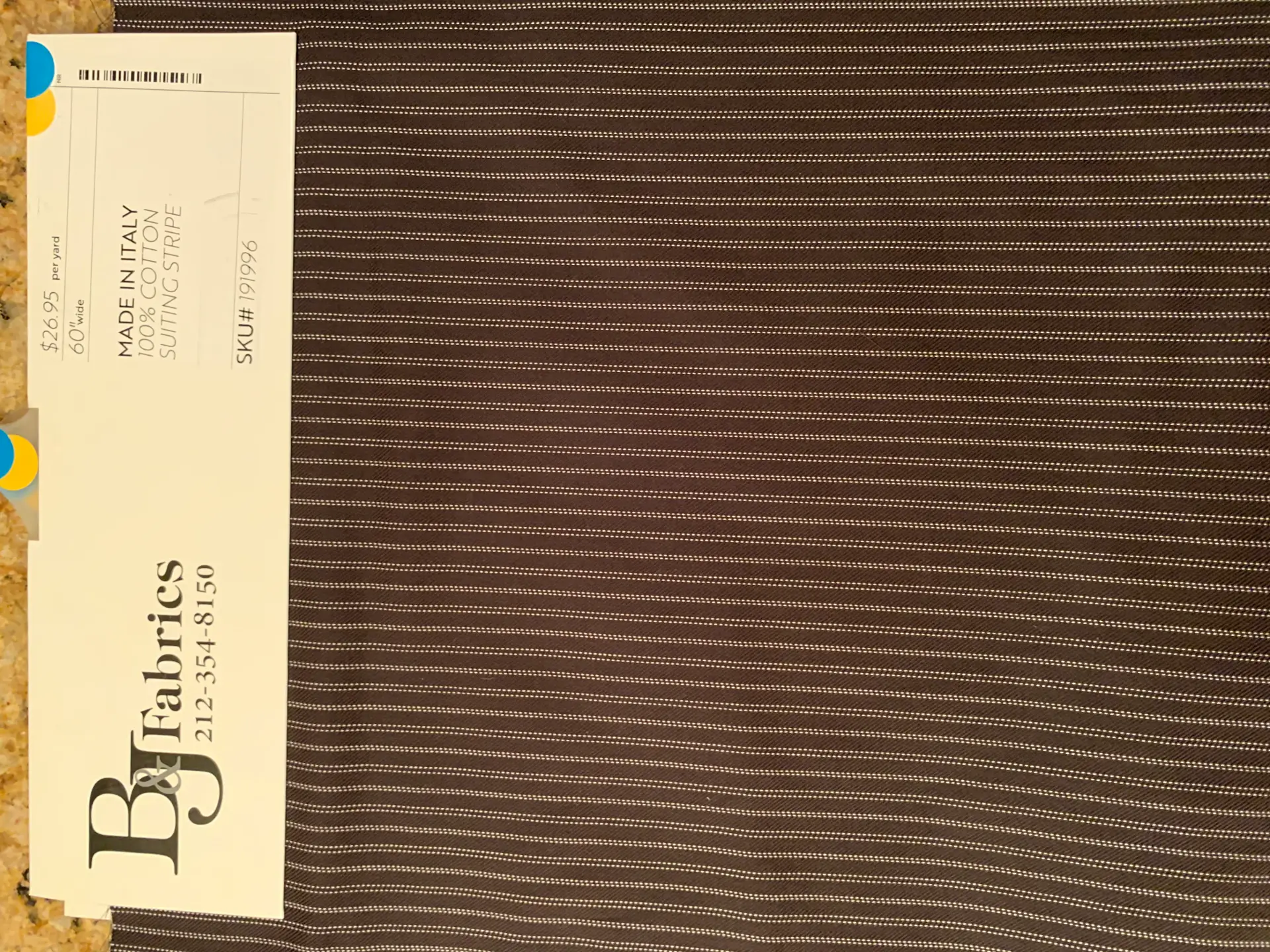MADE IN ITALY 100% COTTON SUITING STRIPE
