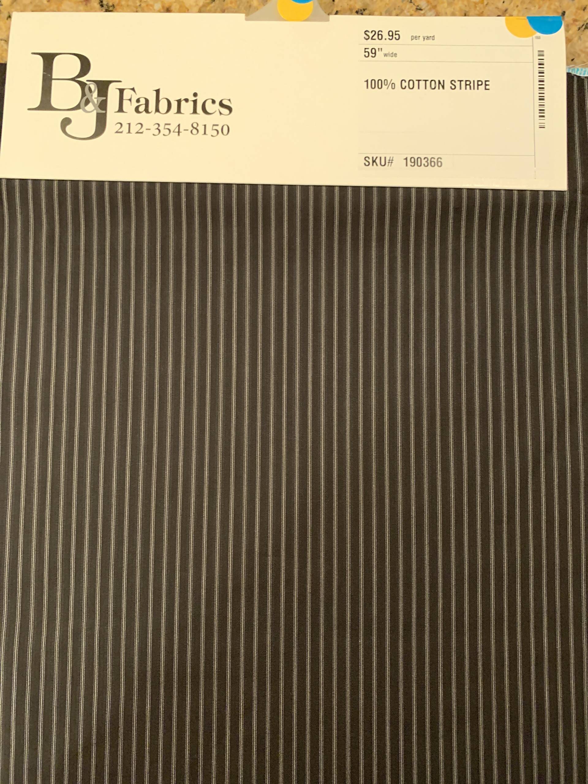 Cotton Stripe in Black
