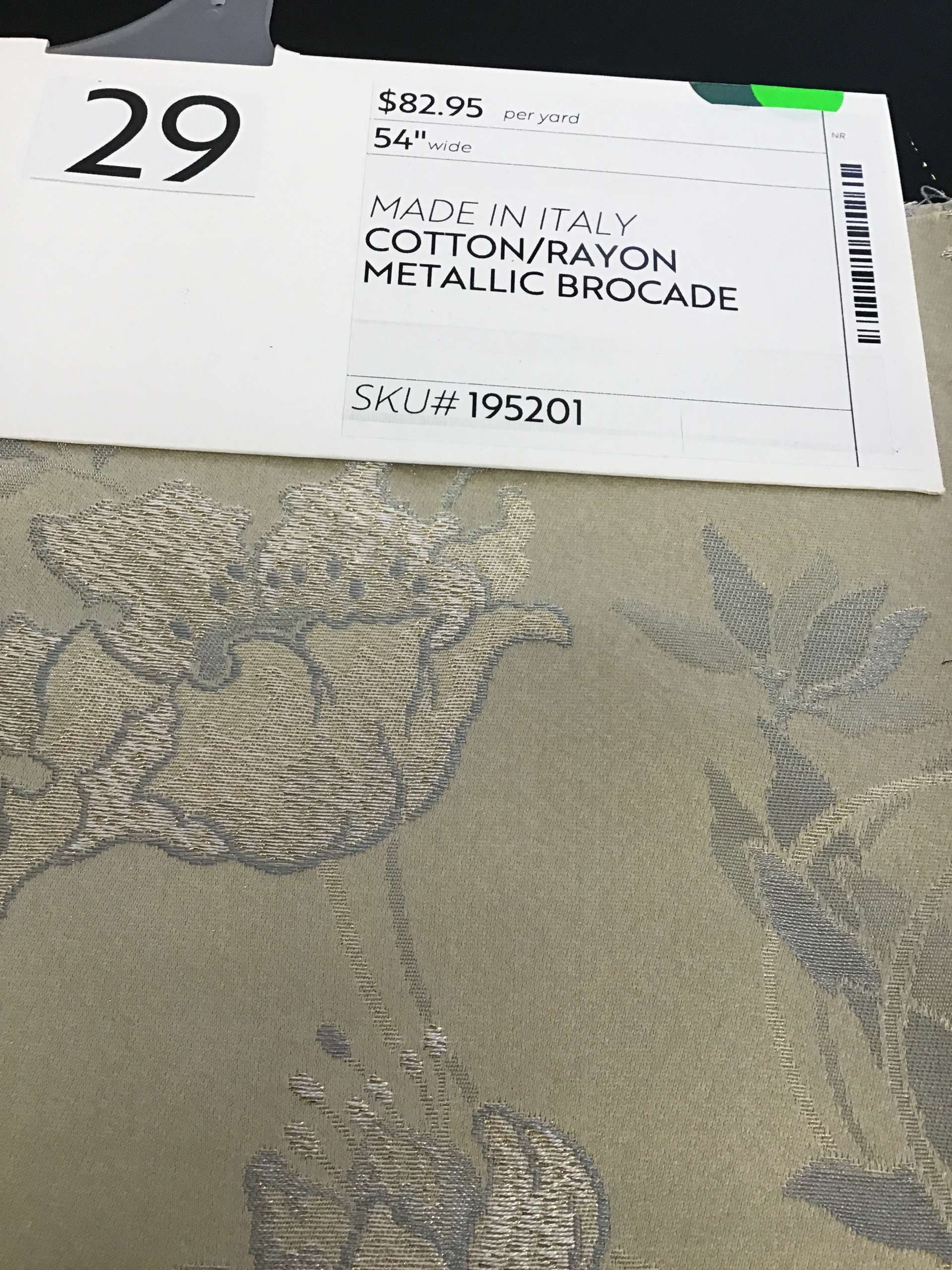 MADE IN ITALY COTTON/RAYON METALLIC BROCADE