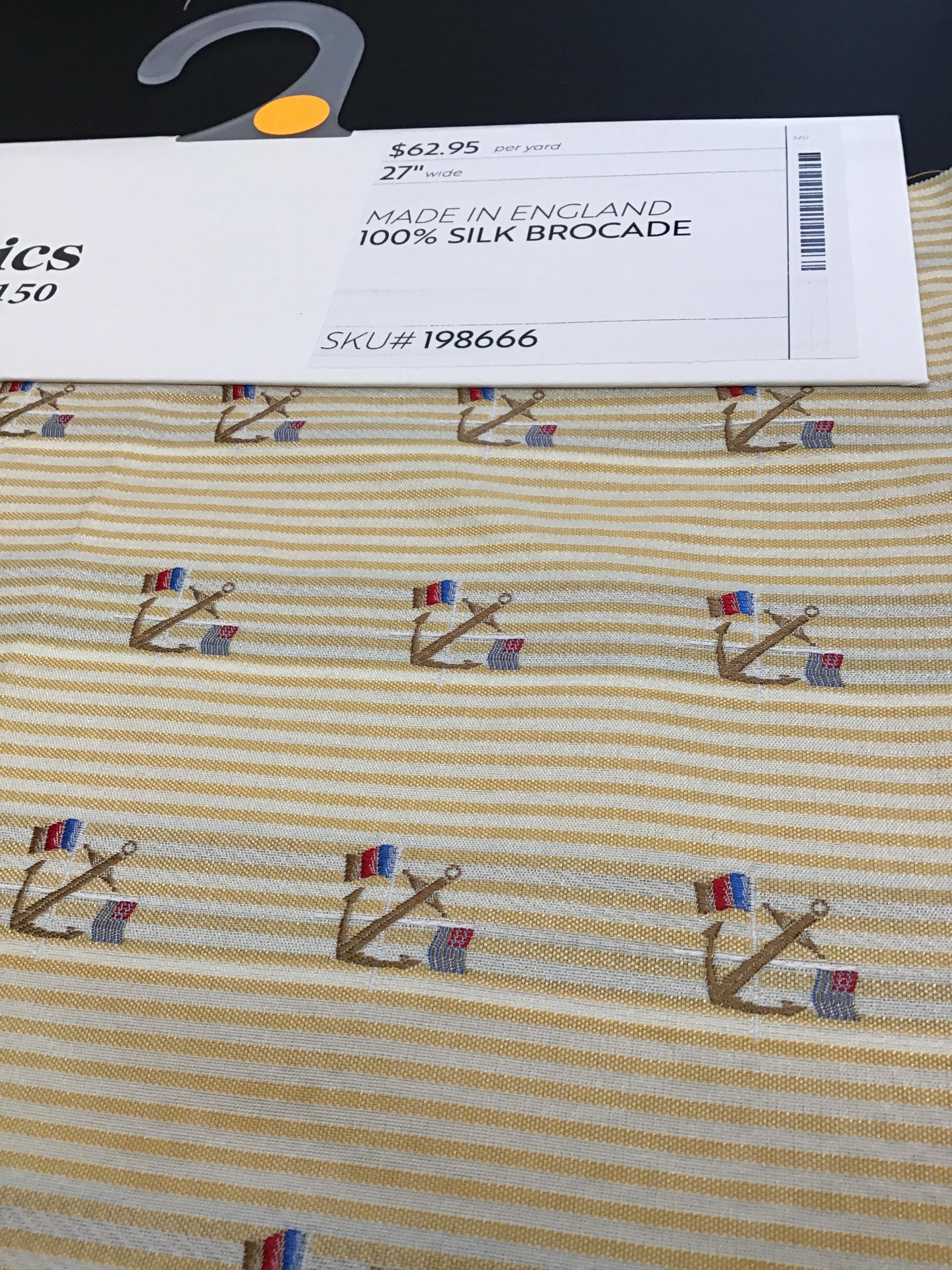 MADE IN ENGLAND 100% SILK BROCADE