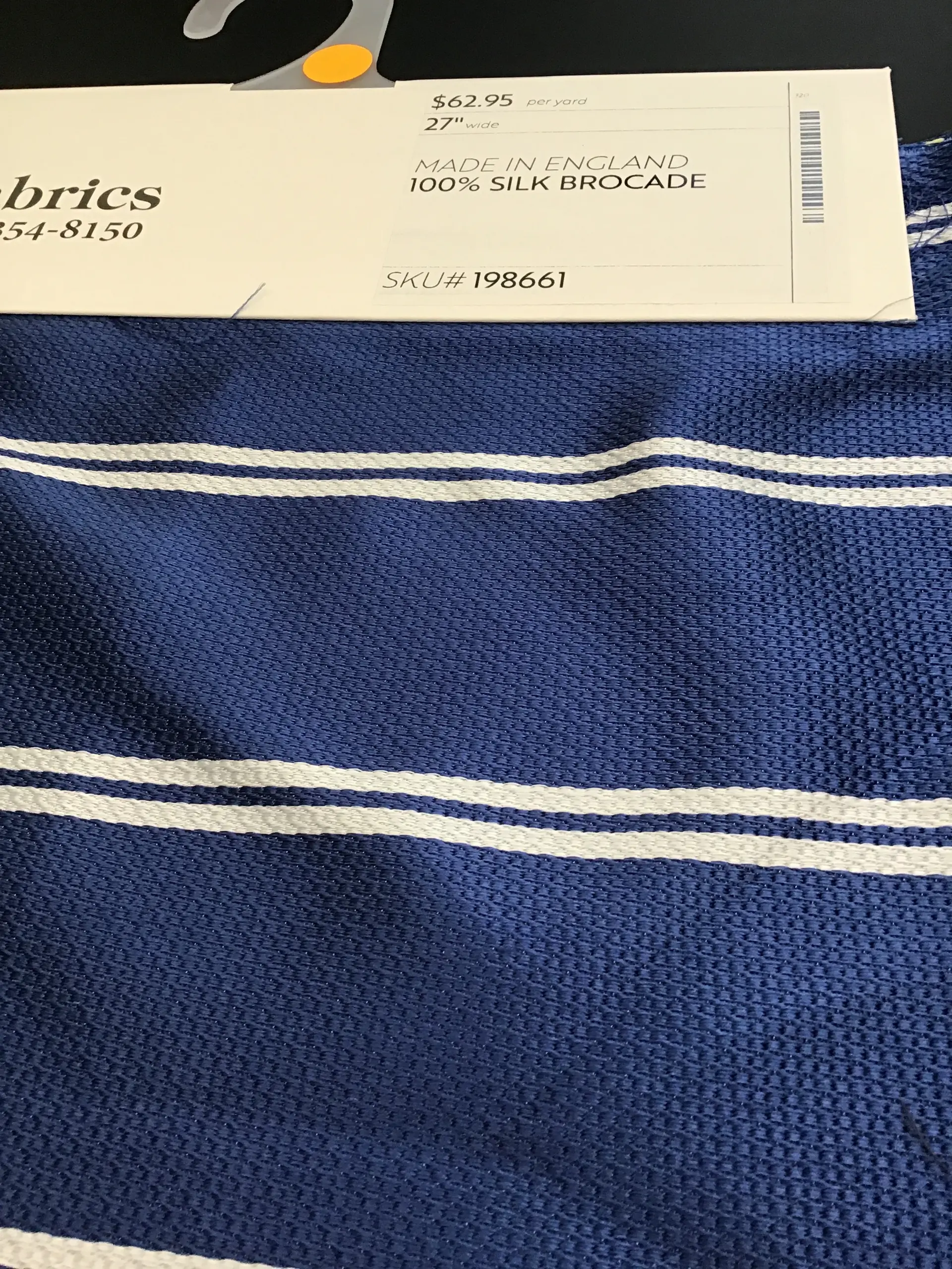 MADE IN ENGLAND 100% SILK BROCADE