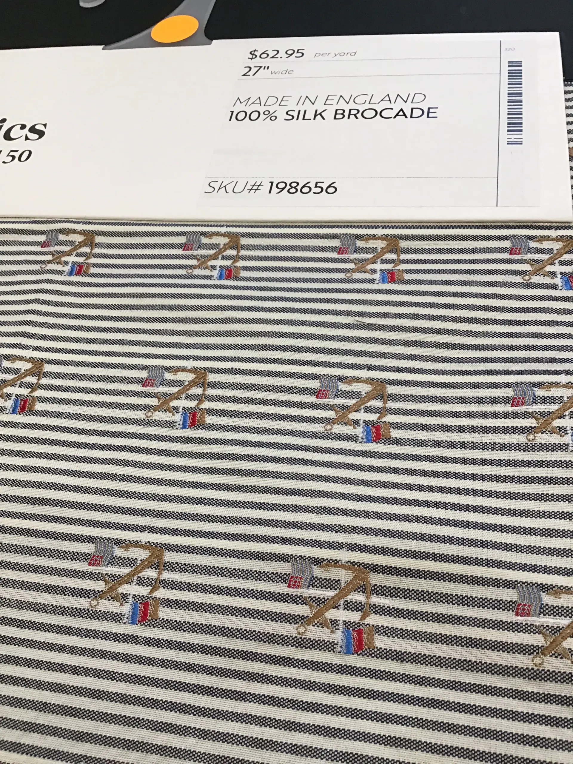 MADE IN ENGLAND 100% SILK BROCADE