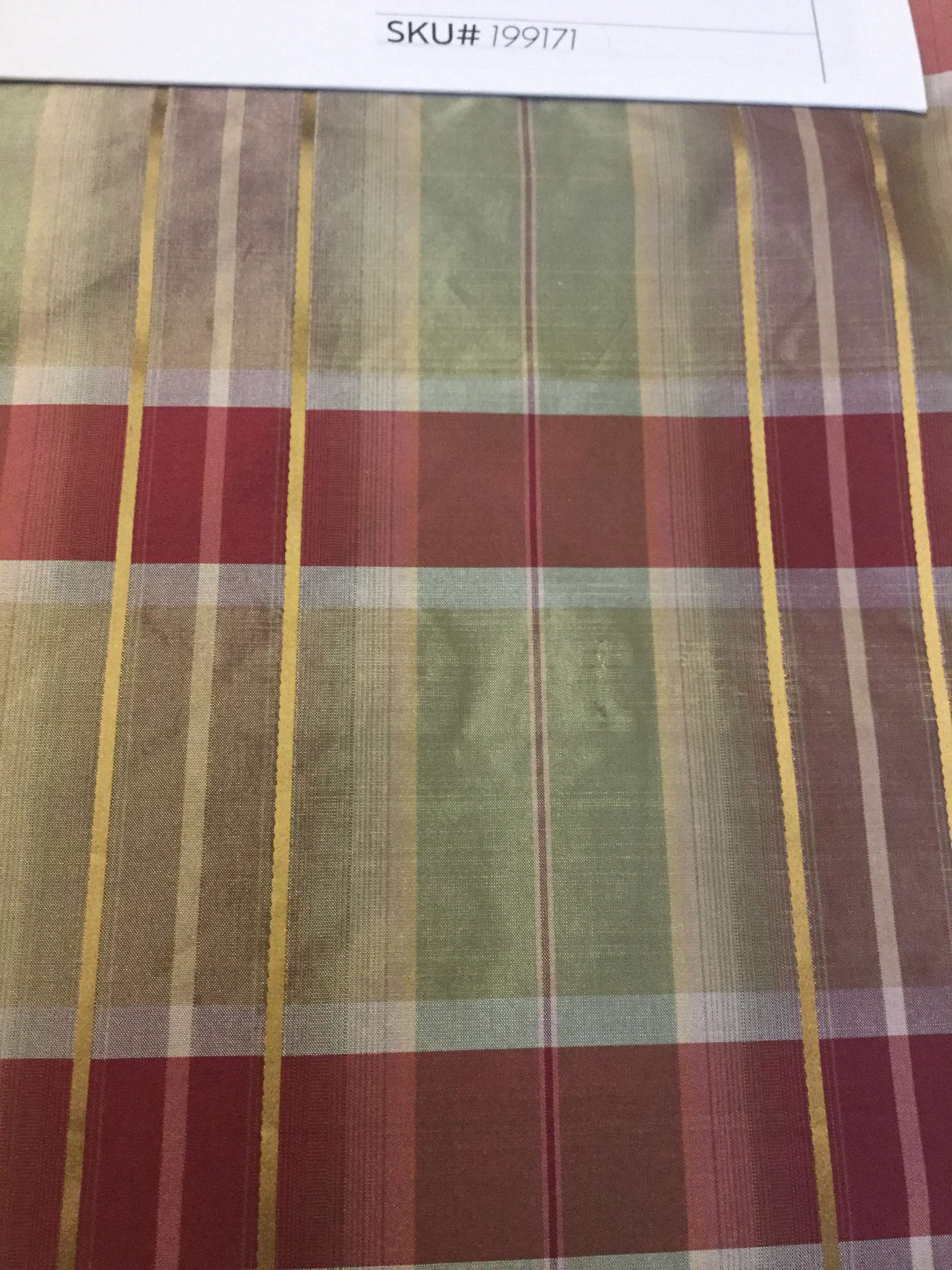 100% SILK TAFFETA PLAID