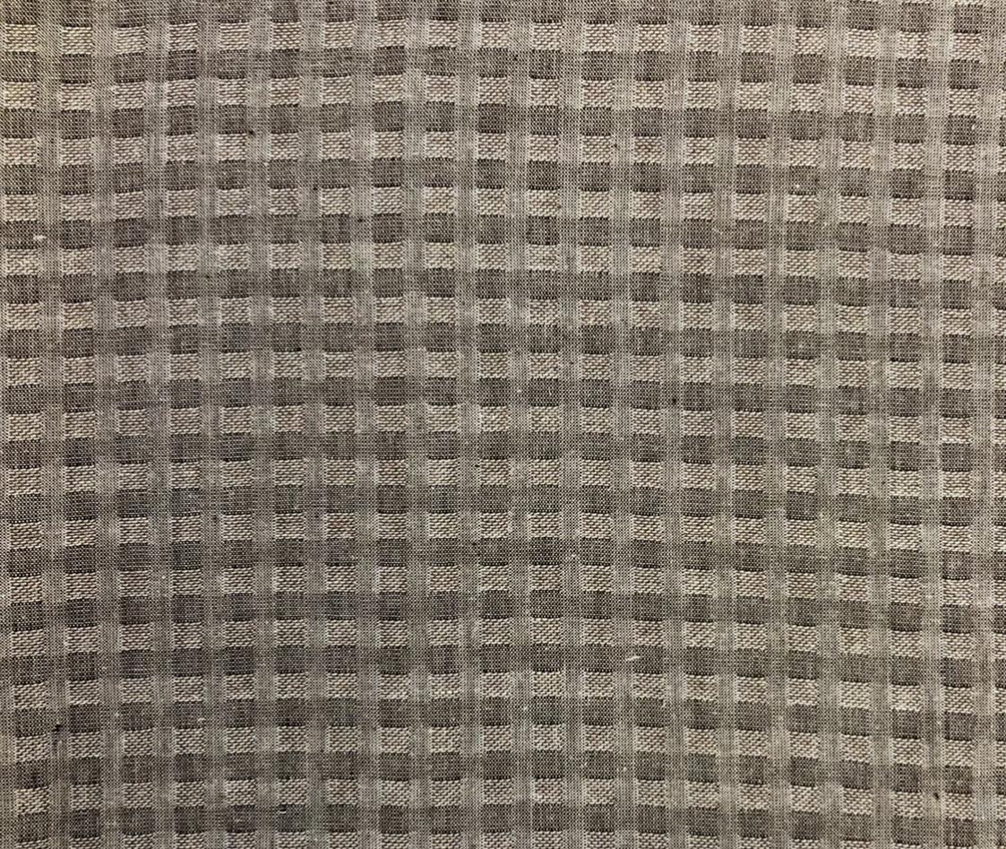 Woven Cotton Novelty Check in Chestnut