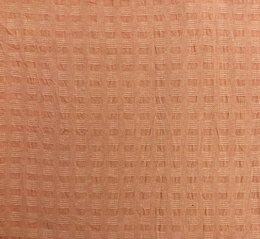 Woven Cotton Novelty Check in Salmon
