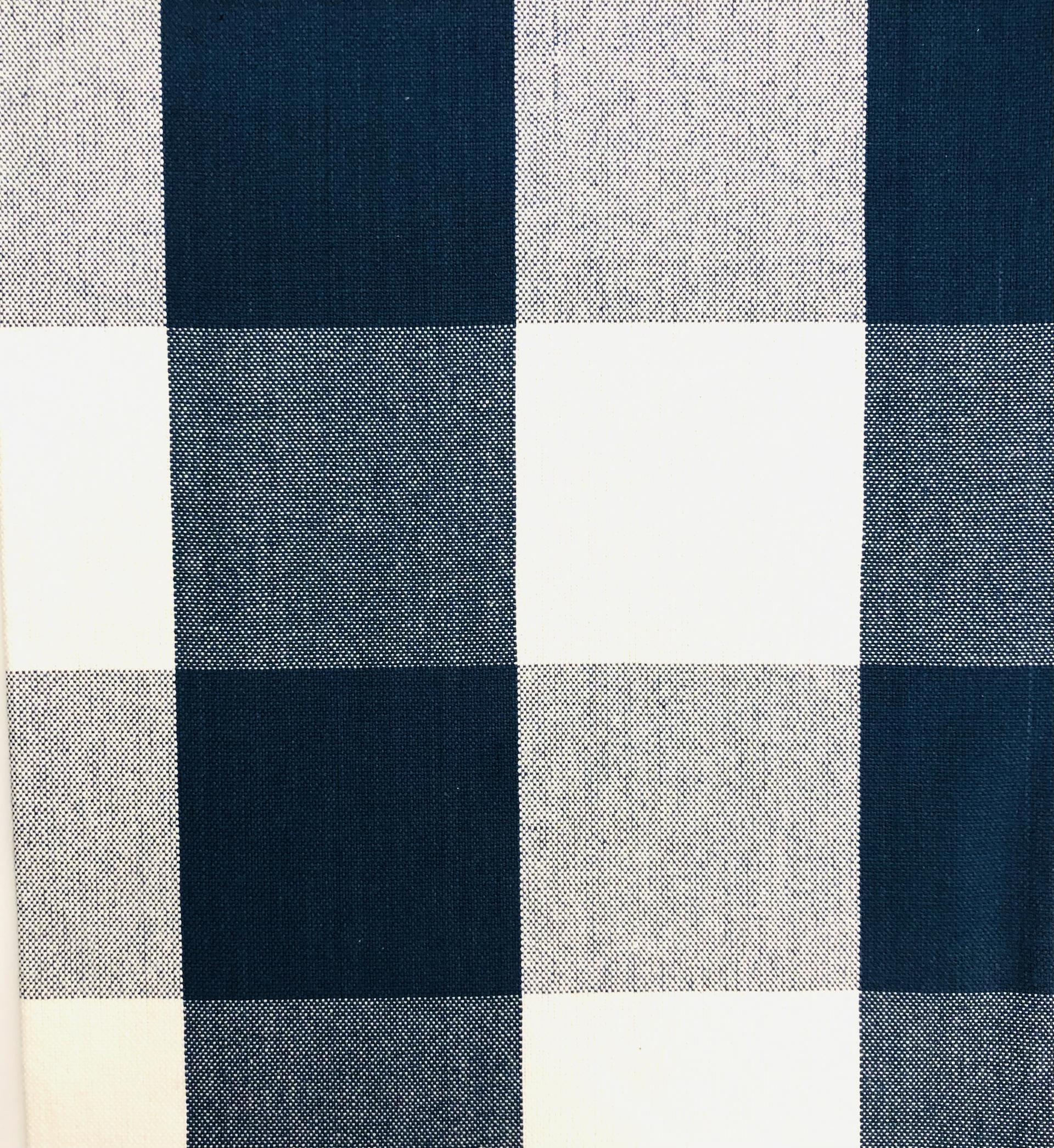 Large Cotton Canvas Upholstery Check in Harbor