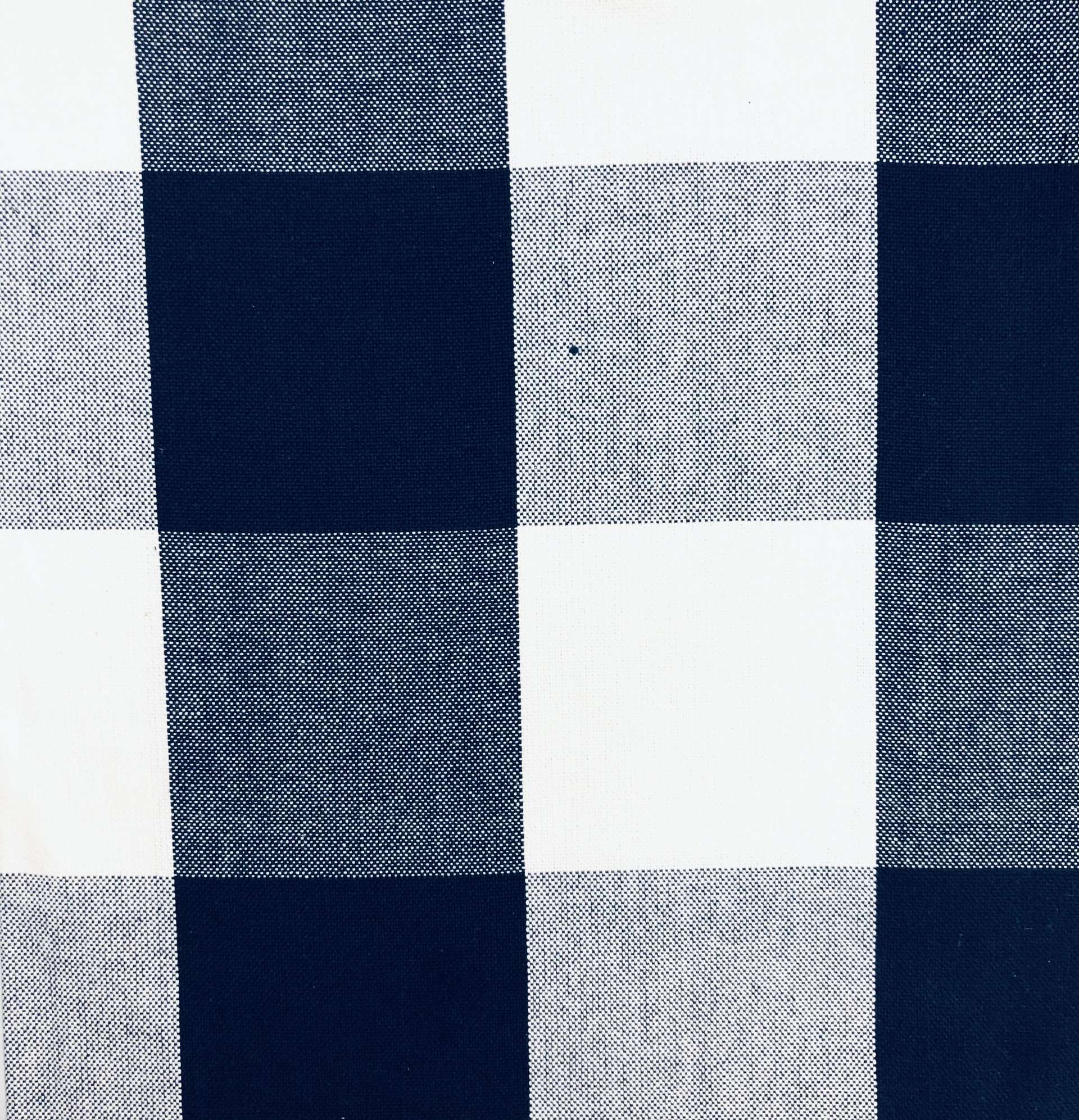 Large Cotton Canvas Upholstery Check in Ink