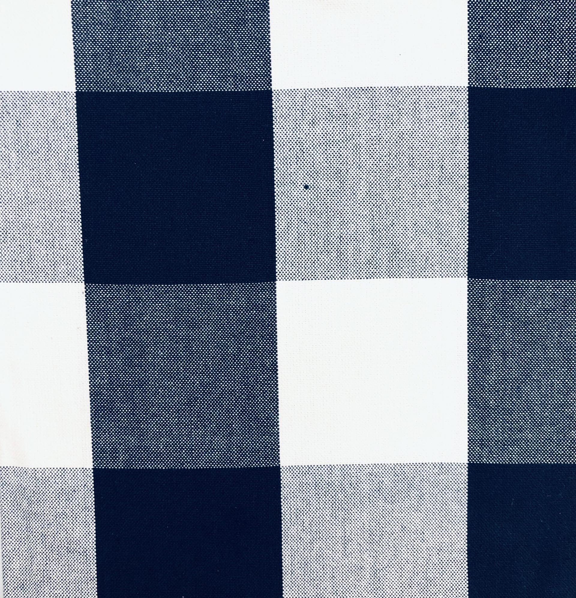 Large Cotton Canvas Upholstery Check in Ink