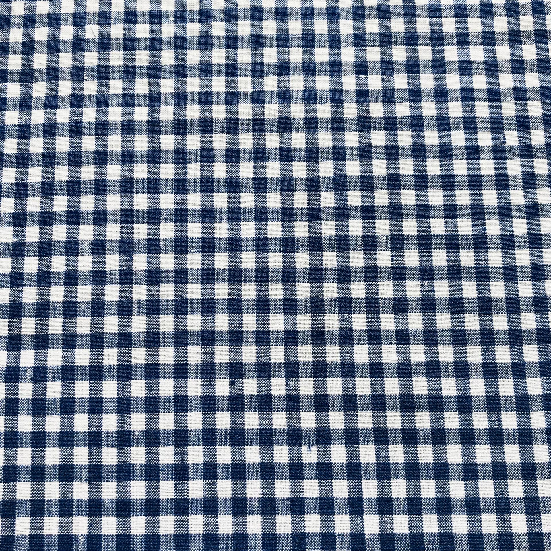 Linen Woven Gingham in Navy