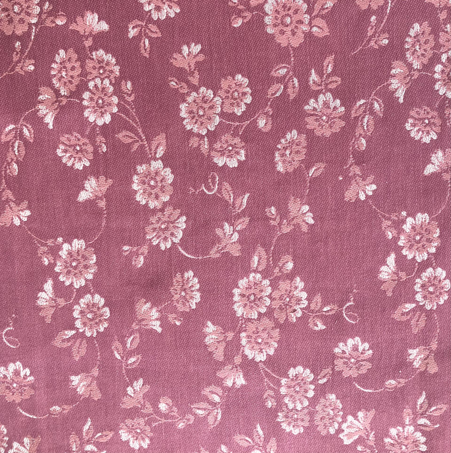 Cotton Floral Jacquard in Bordeaux