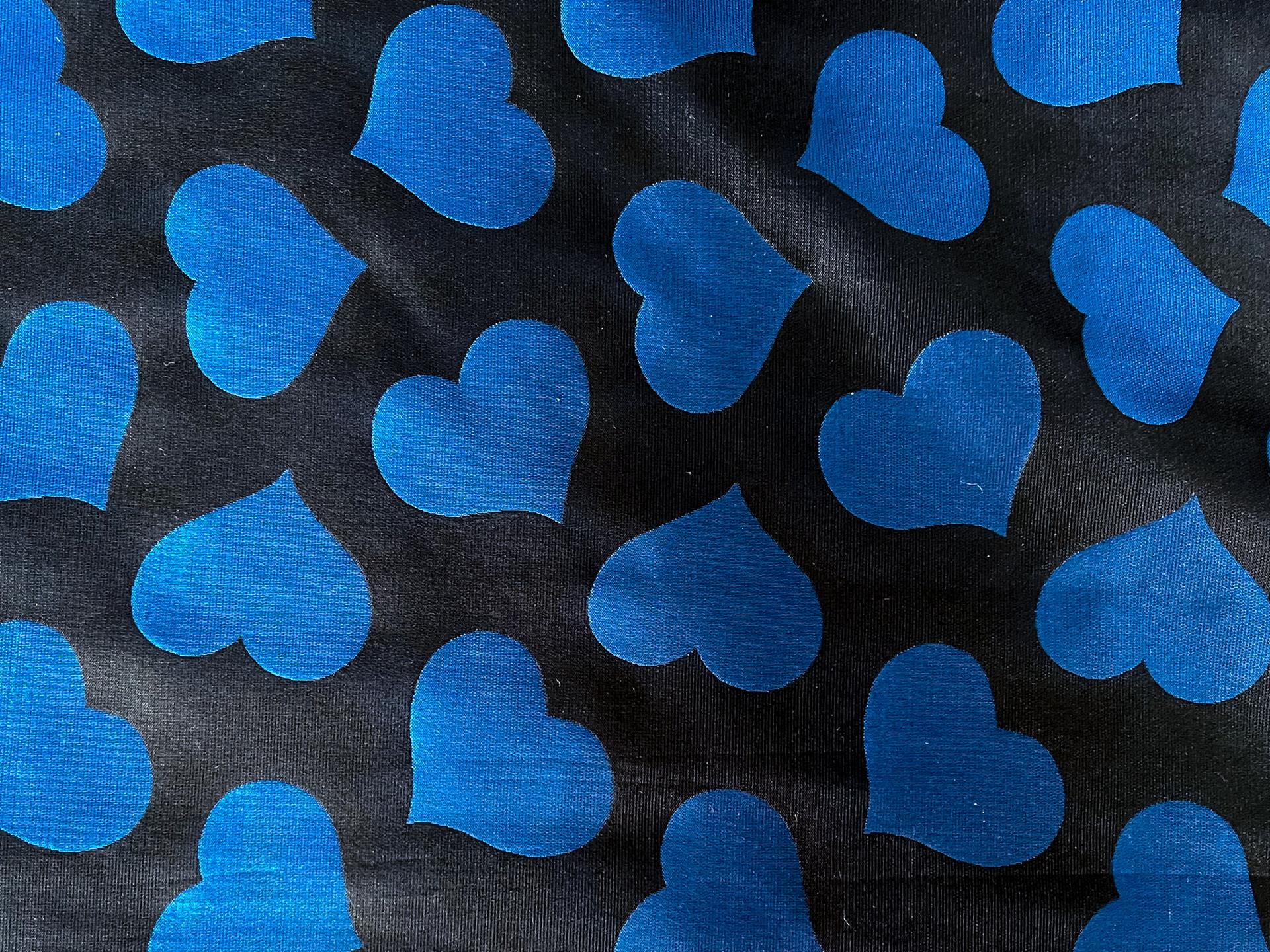 Silk Hearts Jacquard in Royal and Black