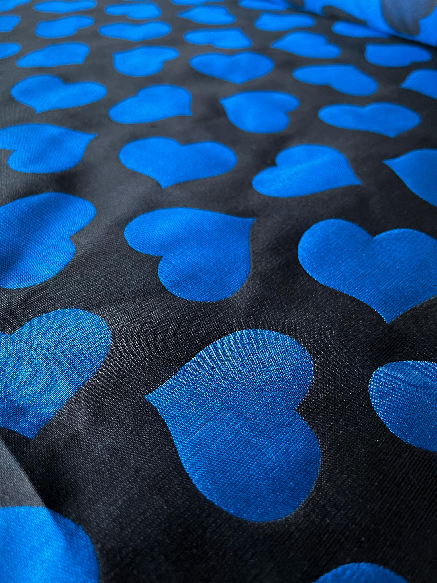 Silk Hearts Jacquard in Royal and Black