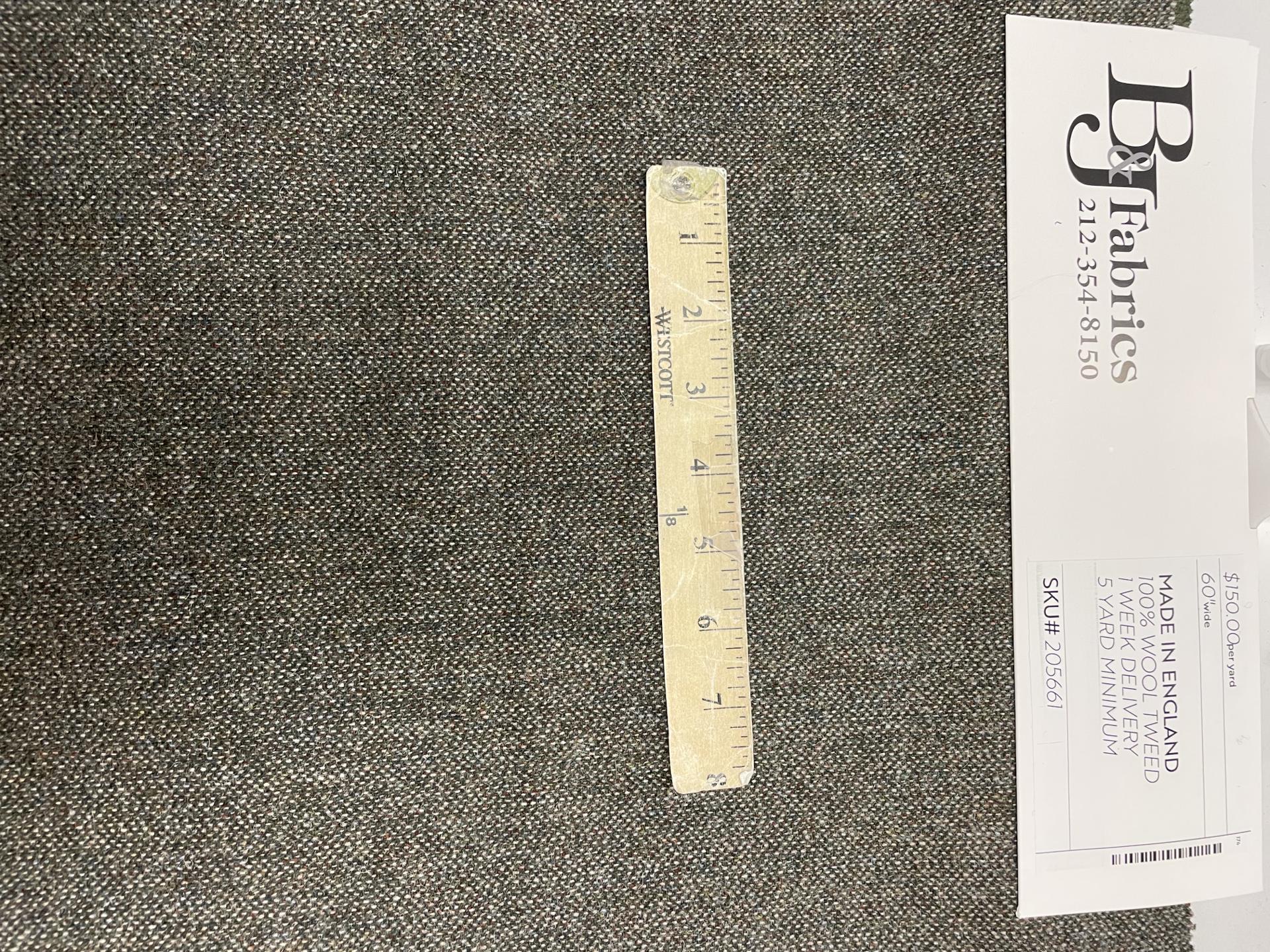 Made in England 100% Wool Tweed in Taupe Heather White Fleck