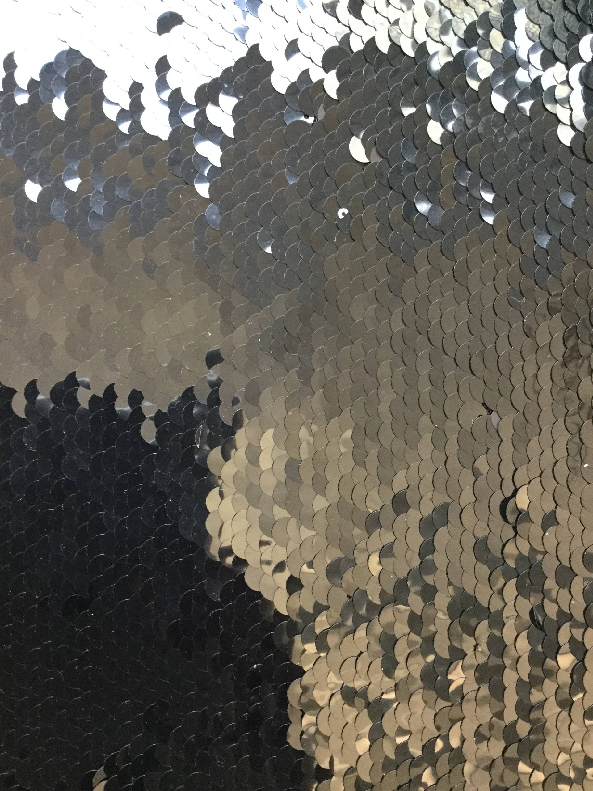 Transparent Mini-Paillettes on Stretch Tulle in Black