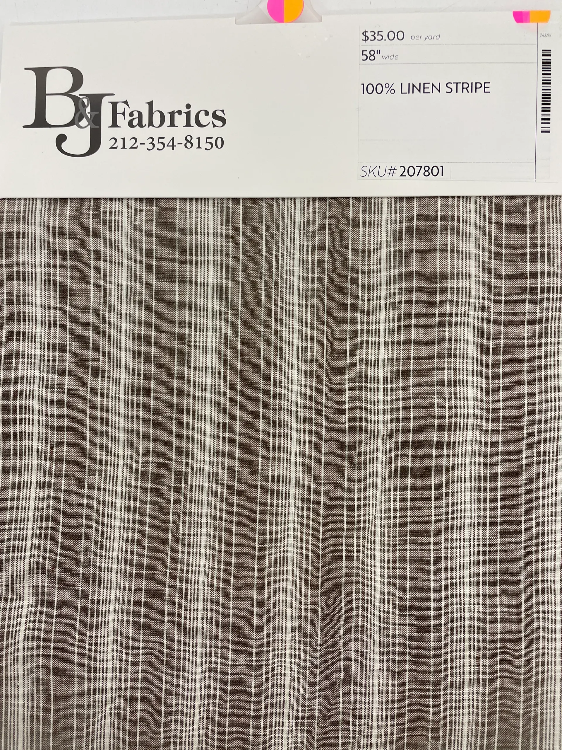 Linen Stripe in Cocoa White