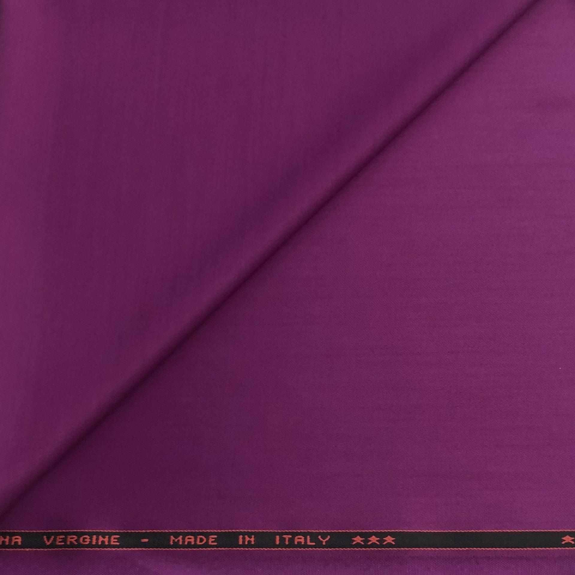 Italian Wool Twill Satin Faille in Magenta