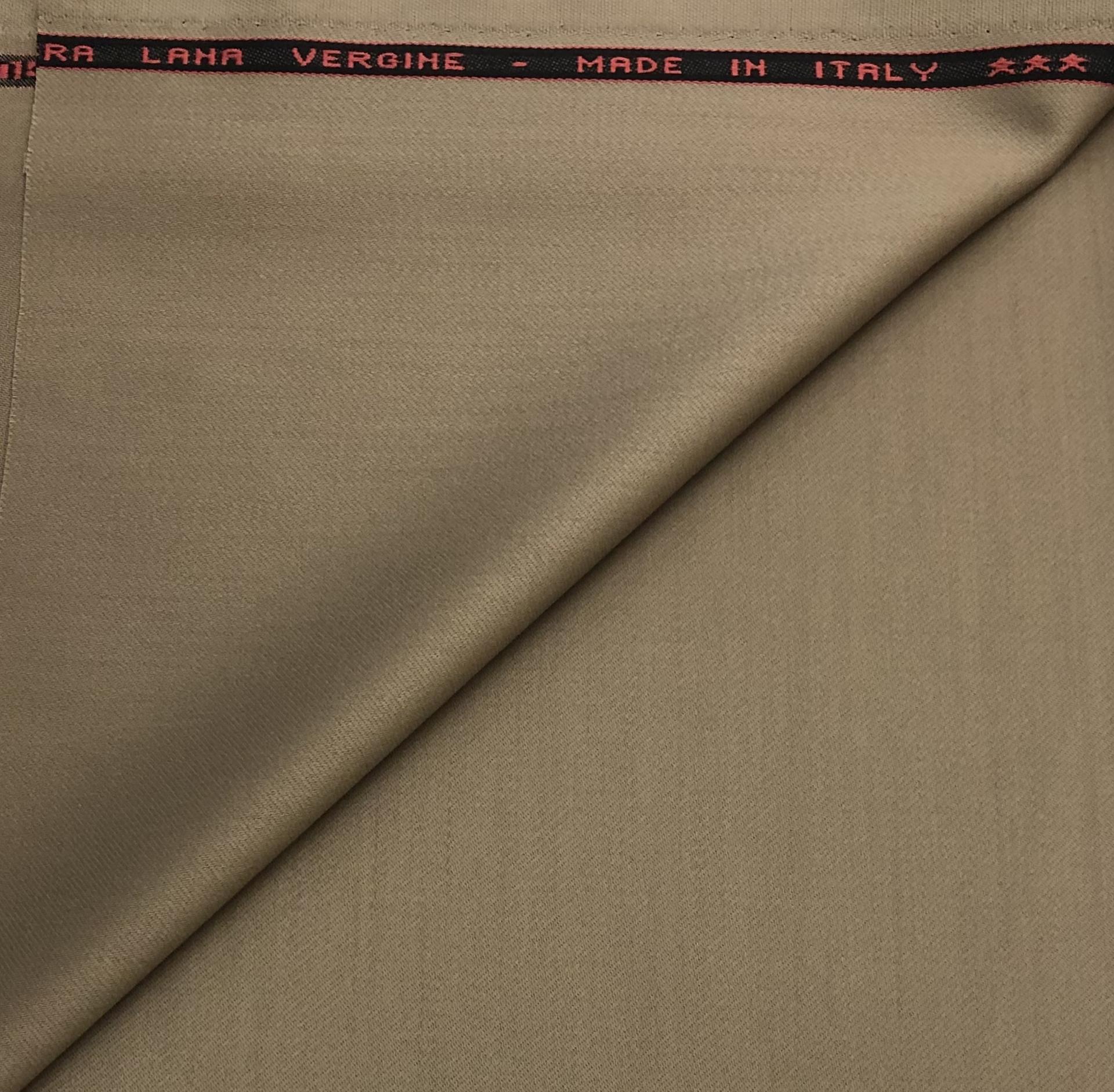 Italian Wool Twill Satin Faille in Latte
