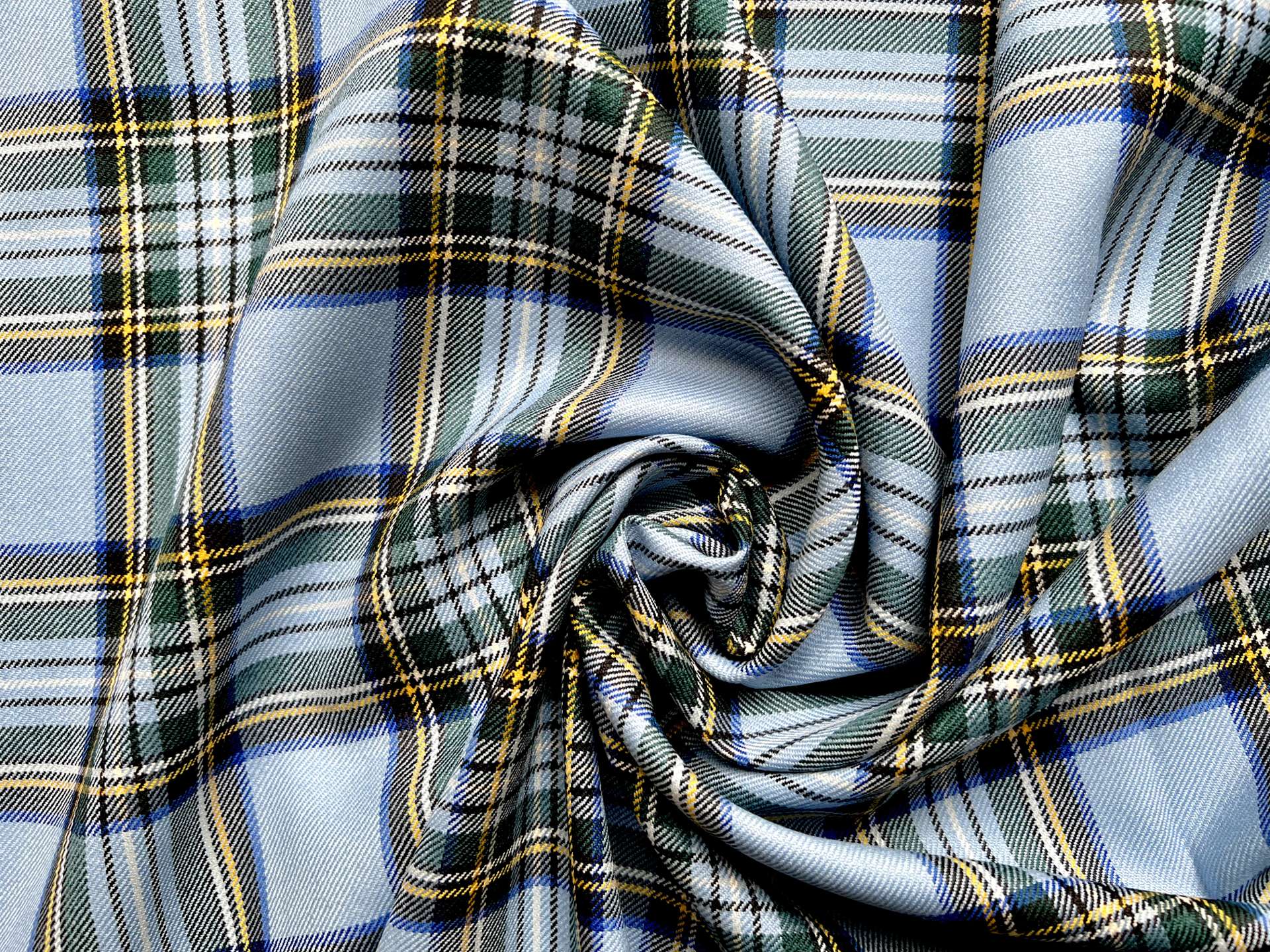 Italian Wool Plaid Suiting in Azzurro