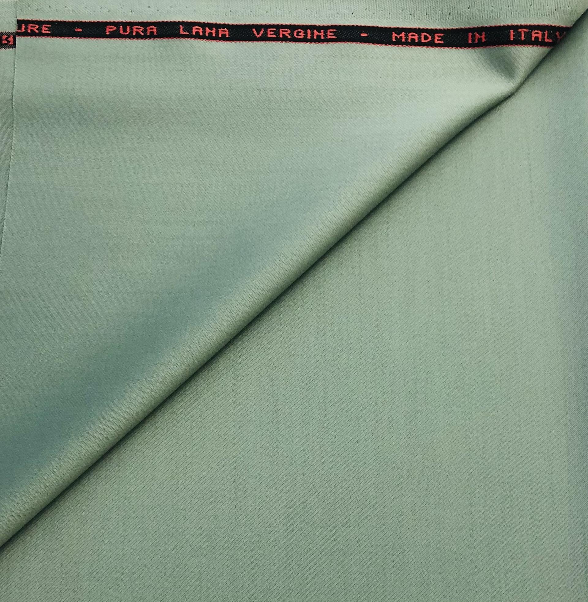 Italian Wool Twill Satin Faille in Aloe