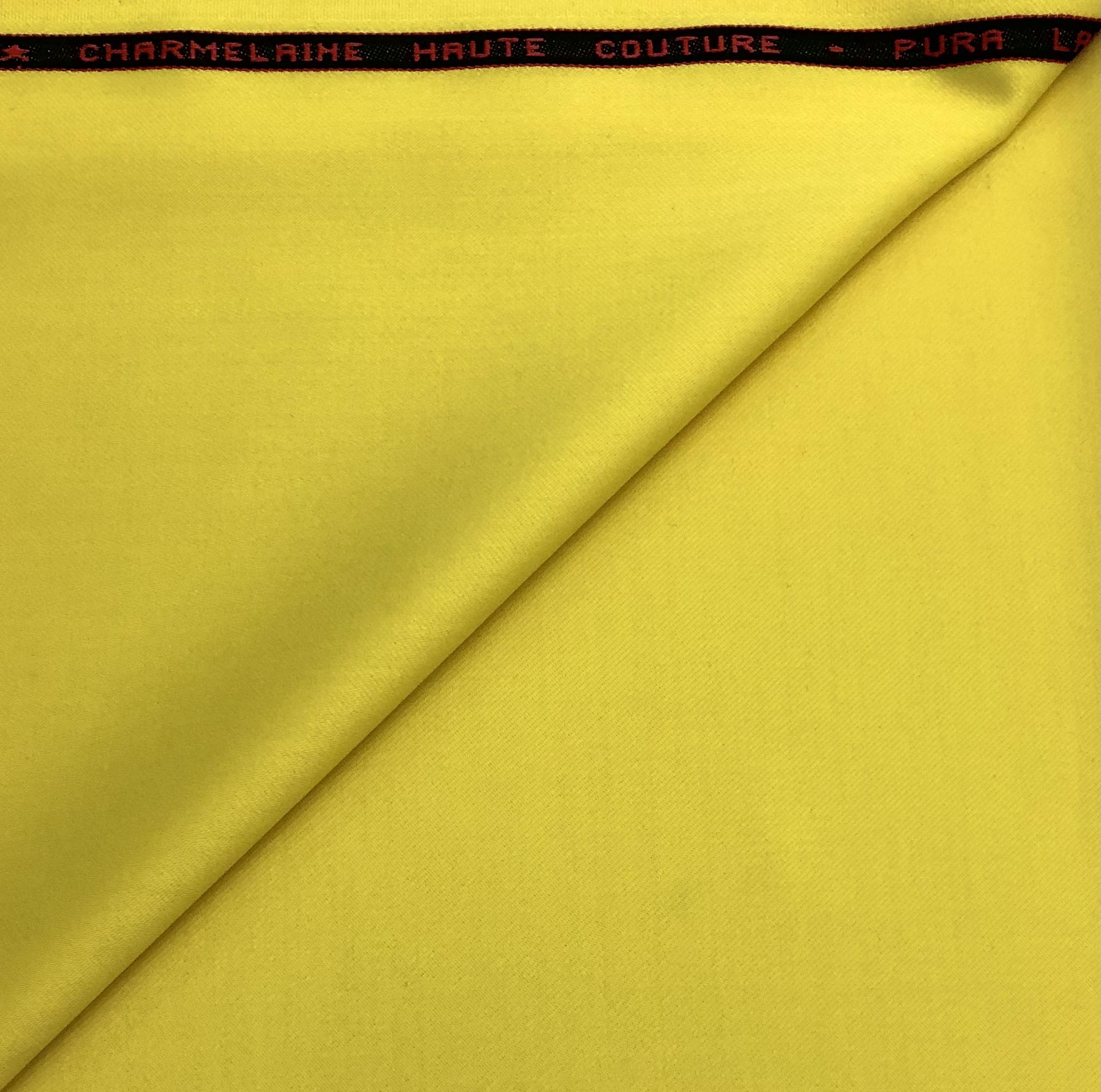 Italian Wool Twill Satin Faille in Limone