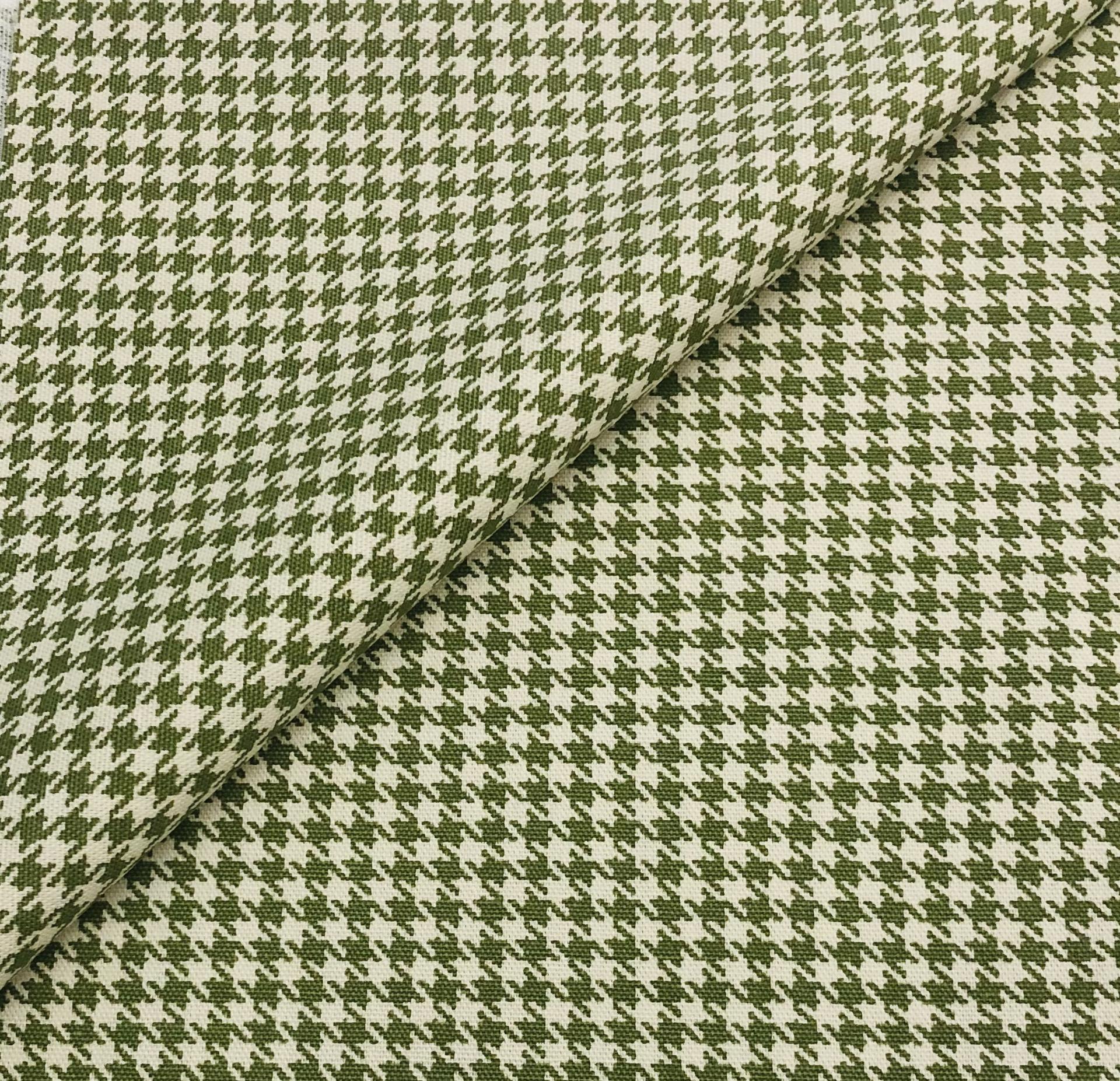 Cotton Printed Houndstooth in Jungle