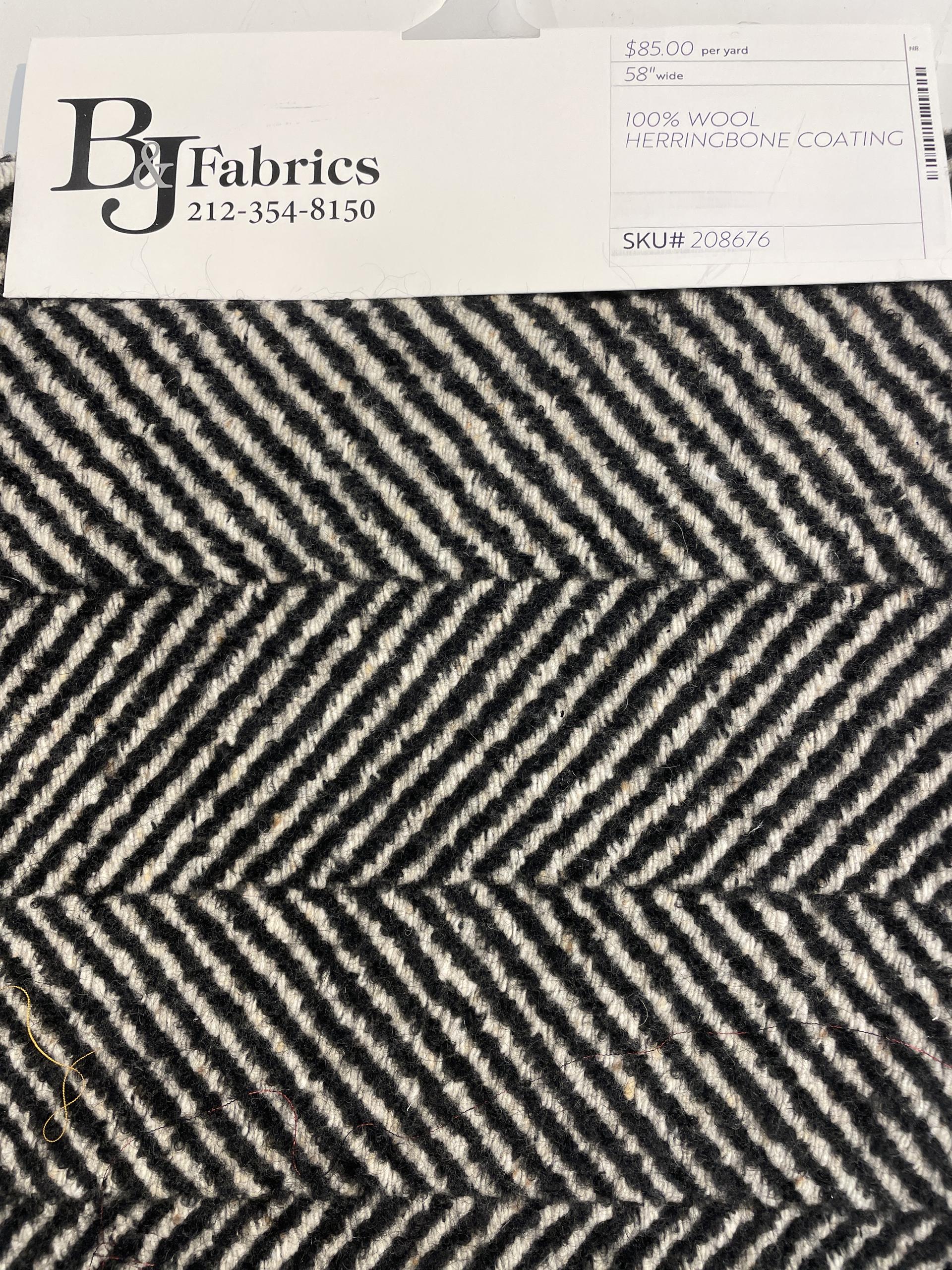100% Wool Herringbone Coating