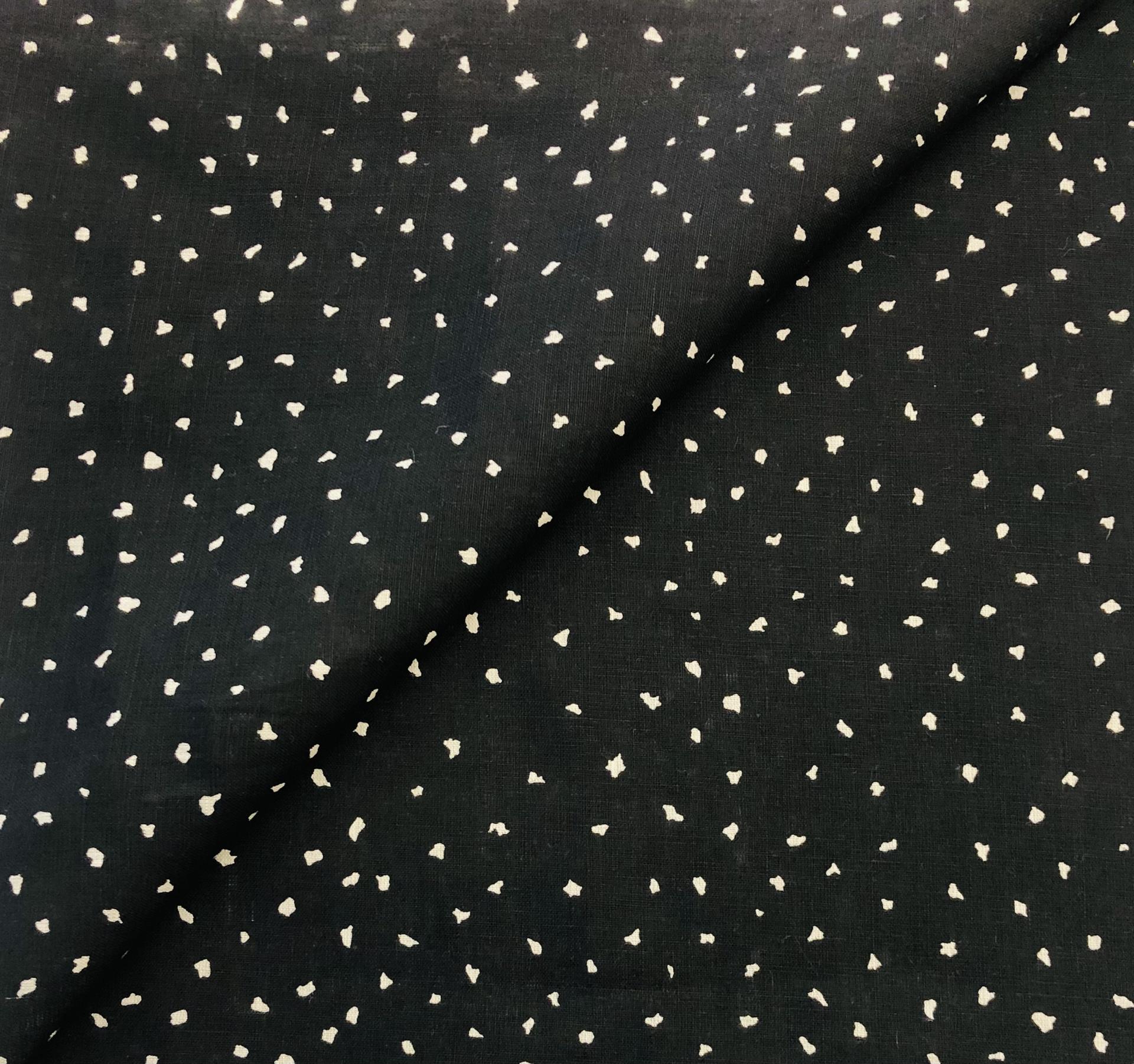 Imported Lightweight Linen Print in Black Oatmeal