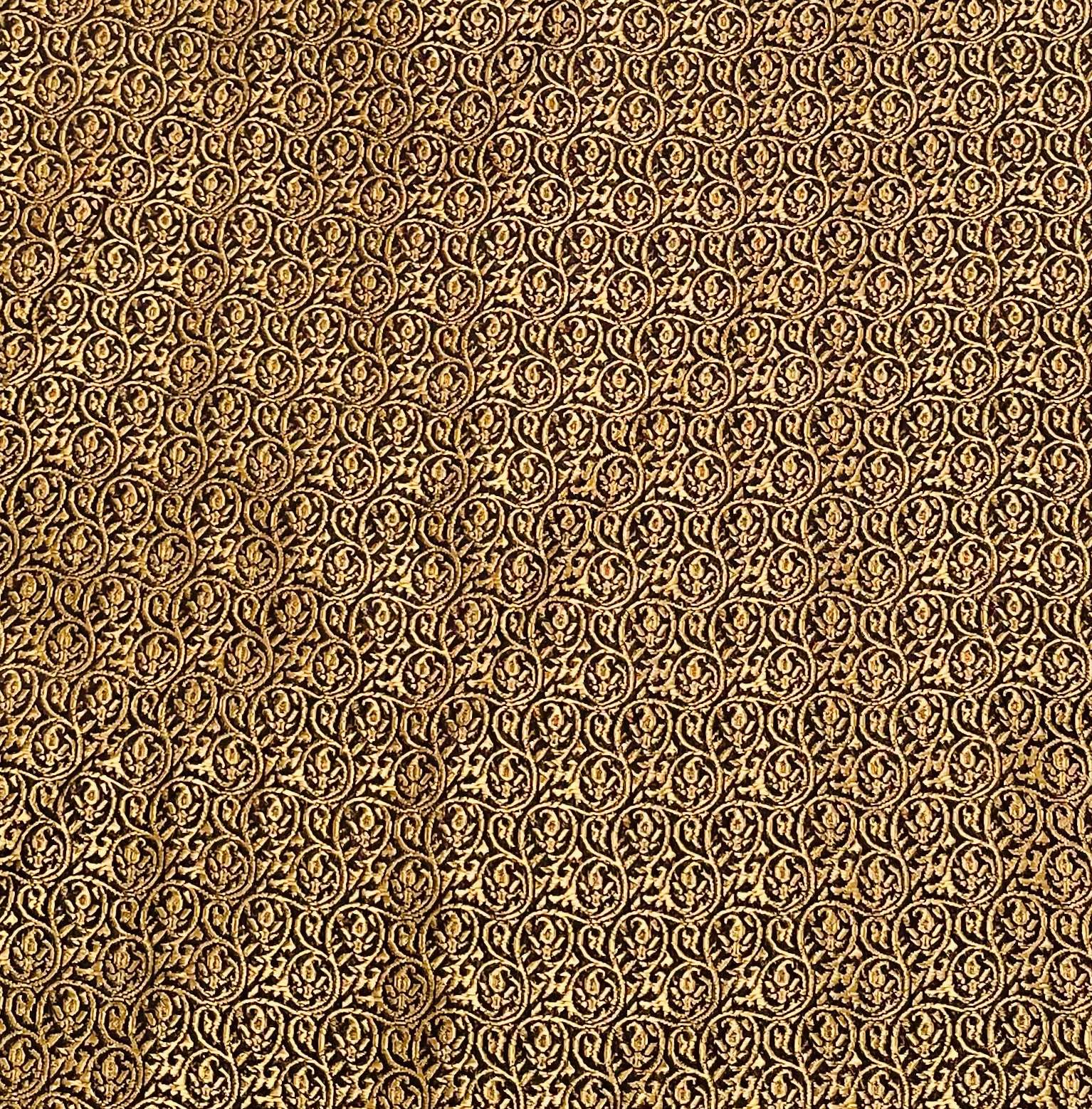 Silk Metallic Brocade in Black/Gold