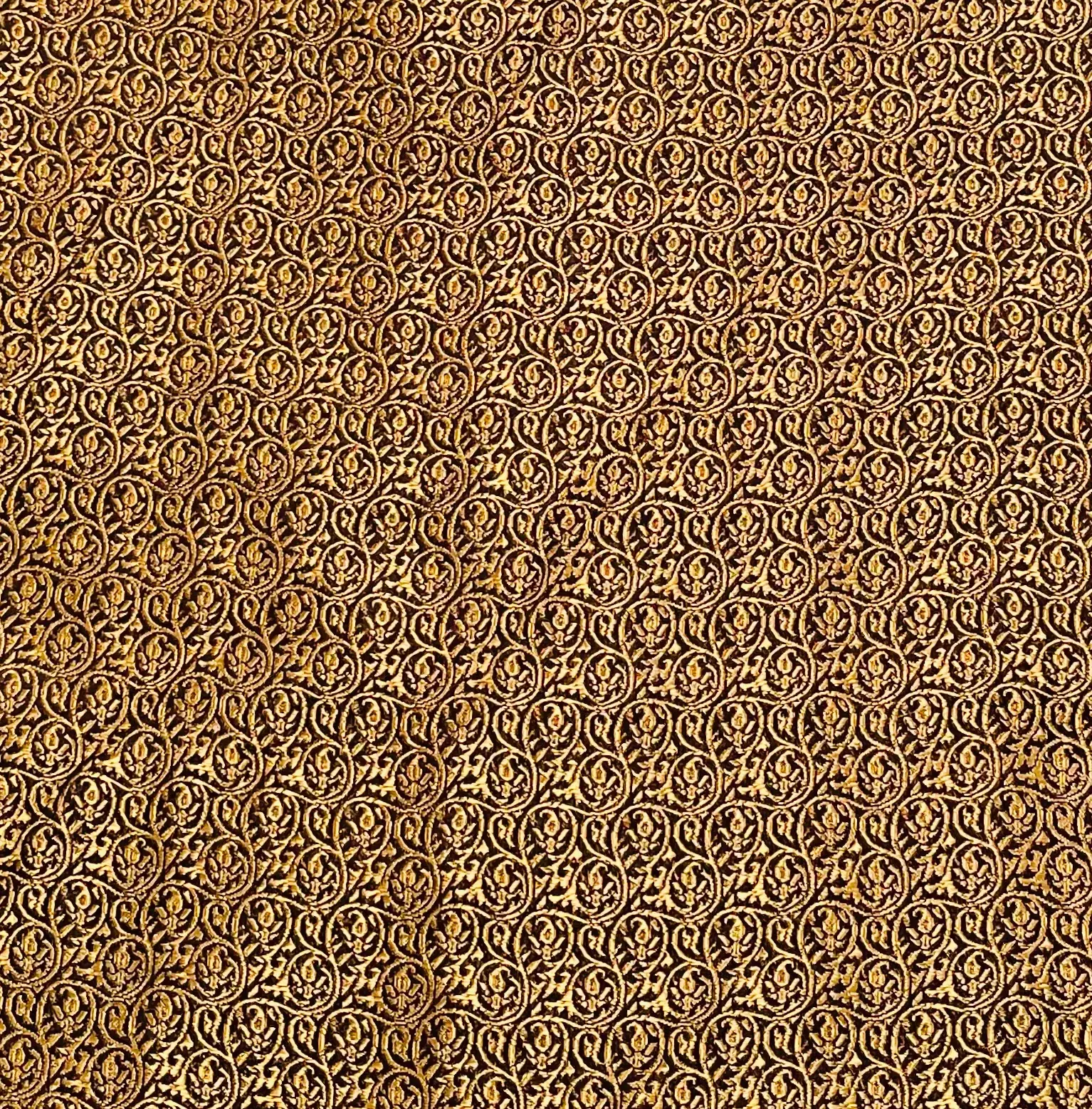 Silk Metallic Brocade in Black/Gold