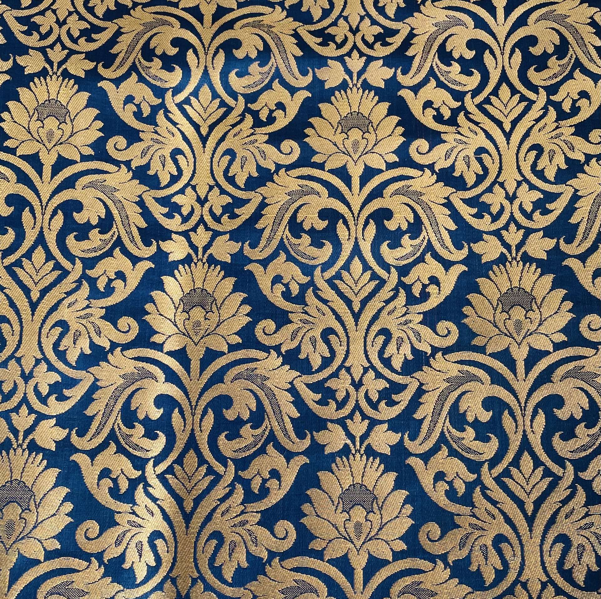 Metallic Brocade in Royal and Gold