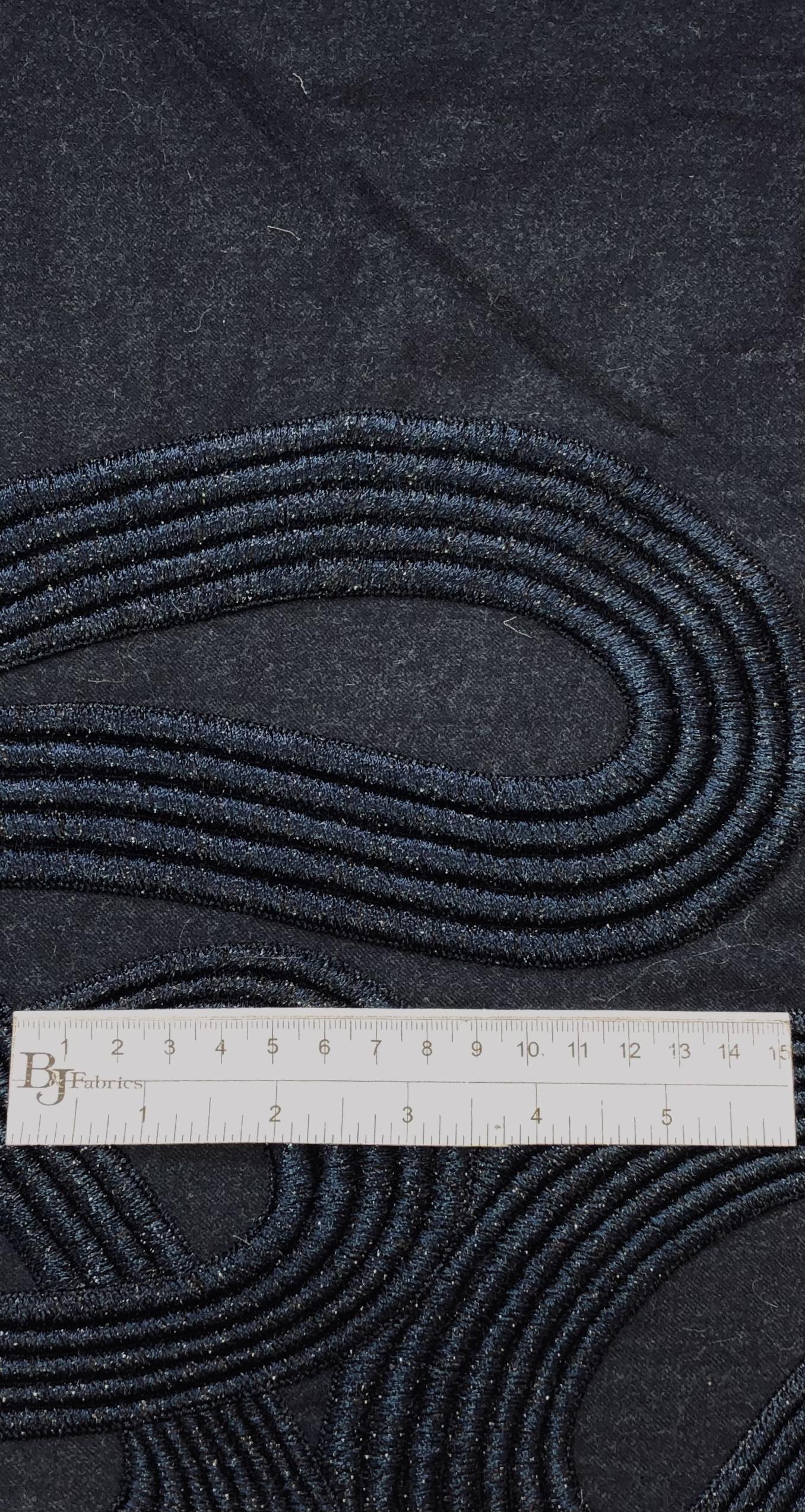 Embroidered Wool Super 130s