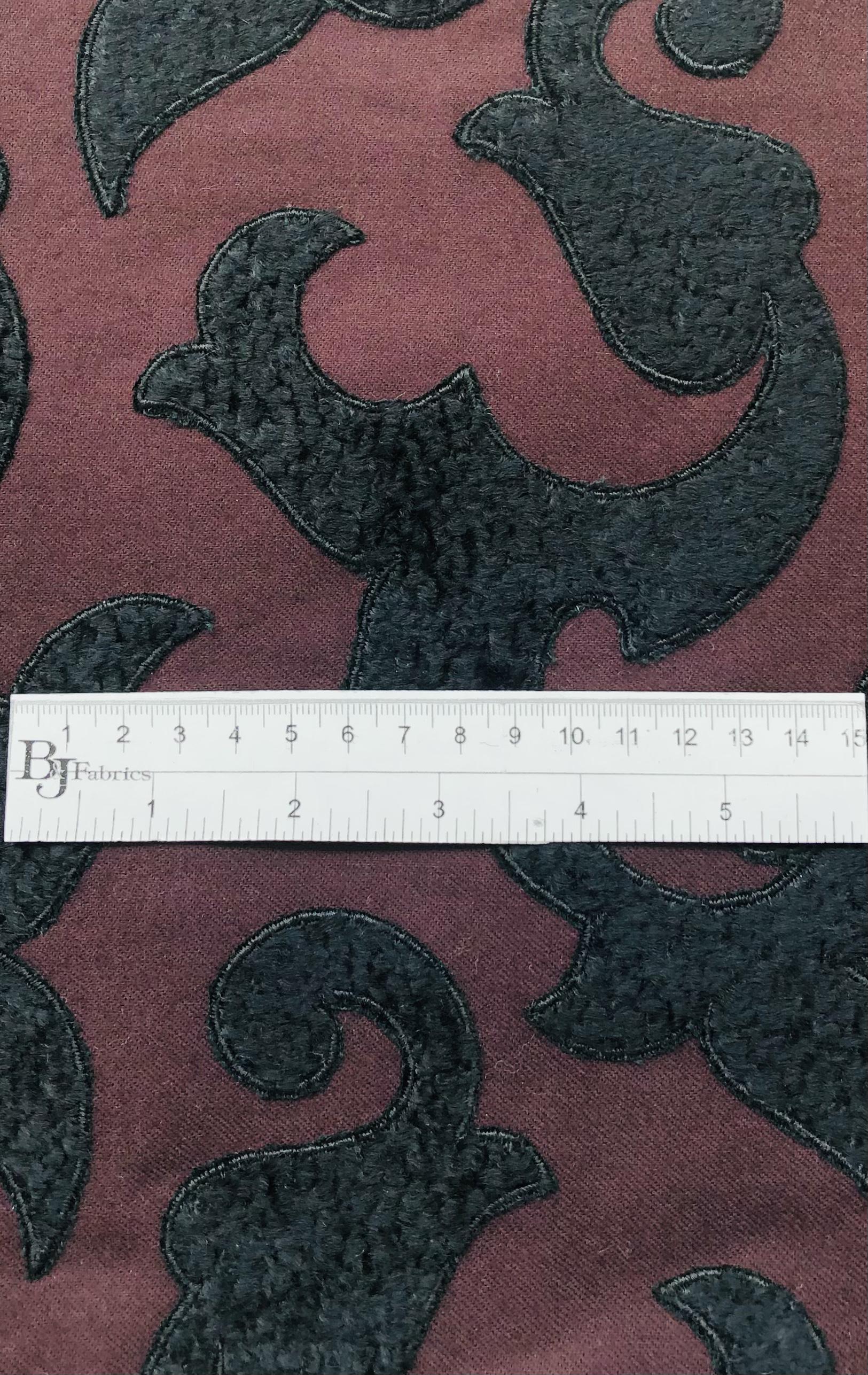 Made in Italy Embroidered Appliqued Wool Flannel