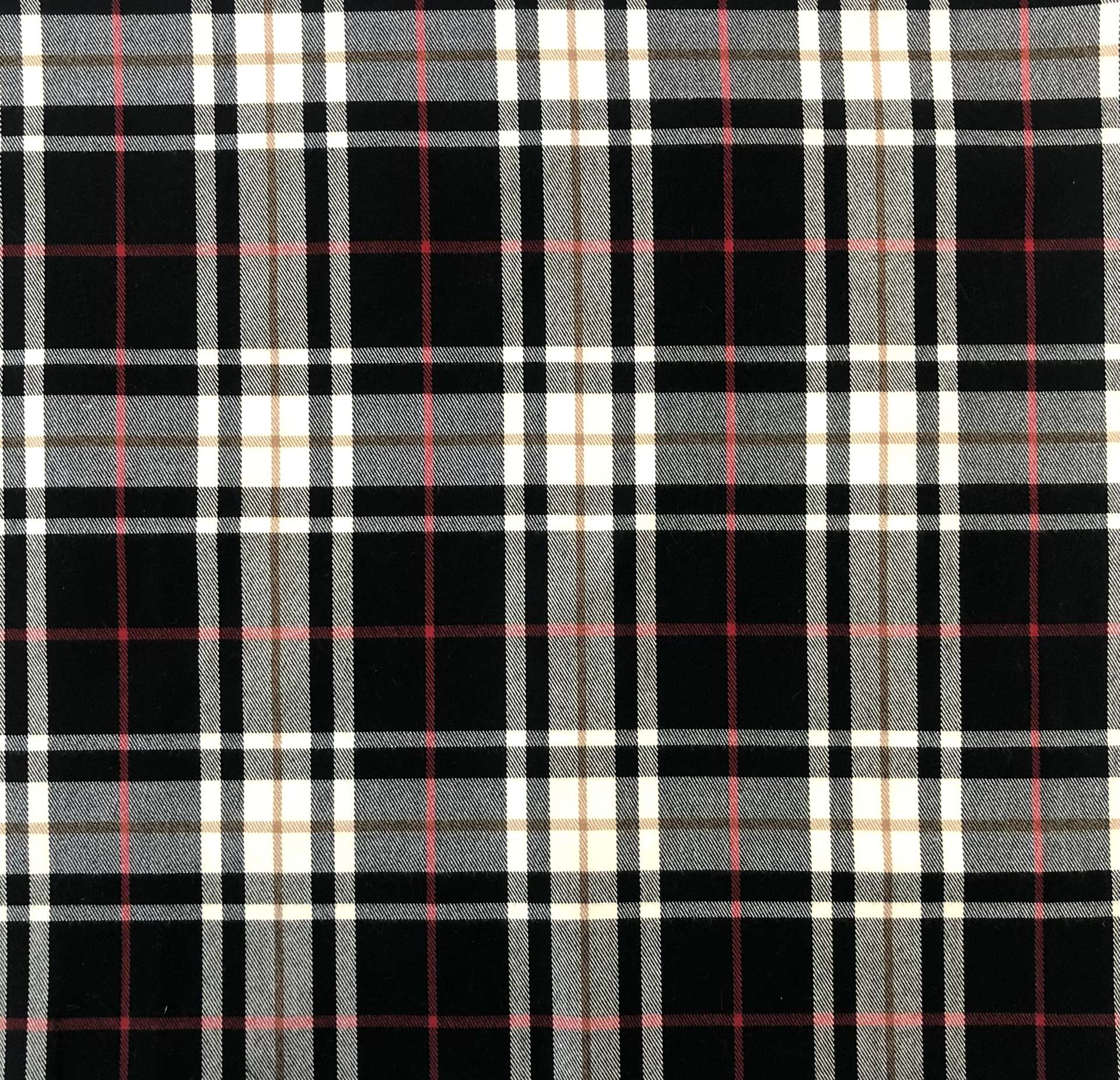 Stretch Rayon Plaid in Black Red