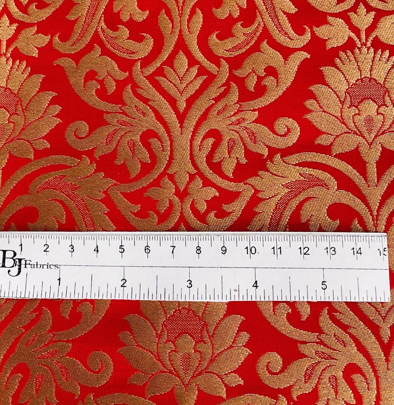 Metallic Brocade in Red and Gold Floral