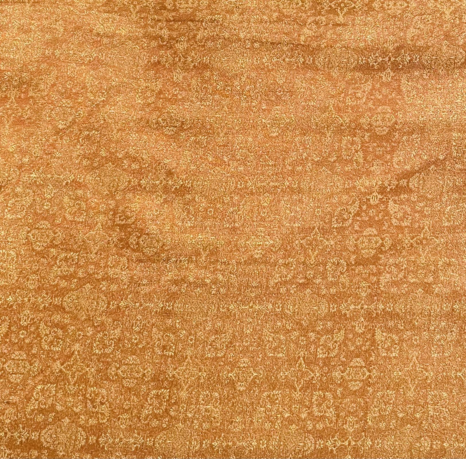 Silk Metallic Brocade in Burnt Orange/Gold